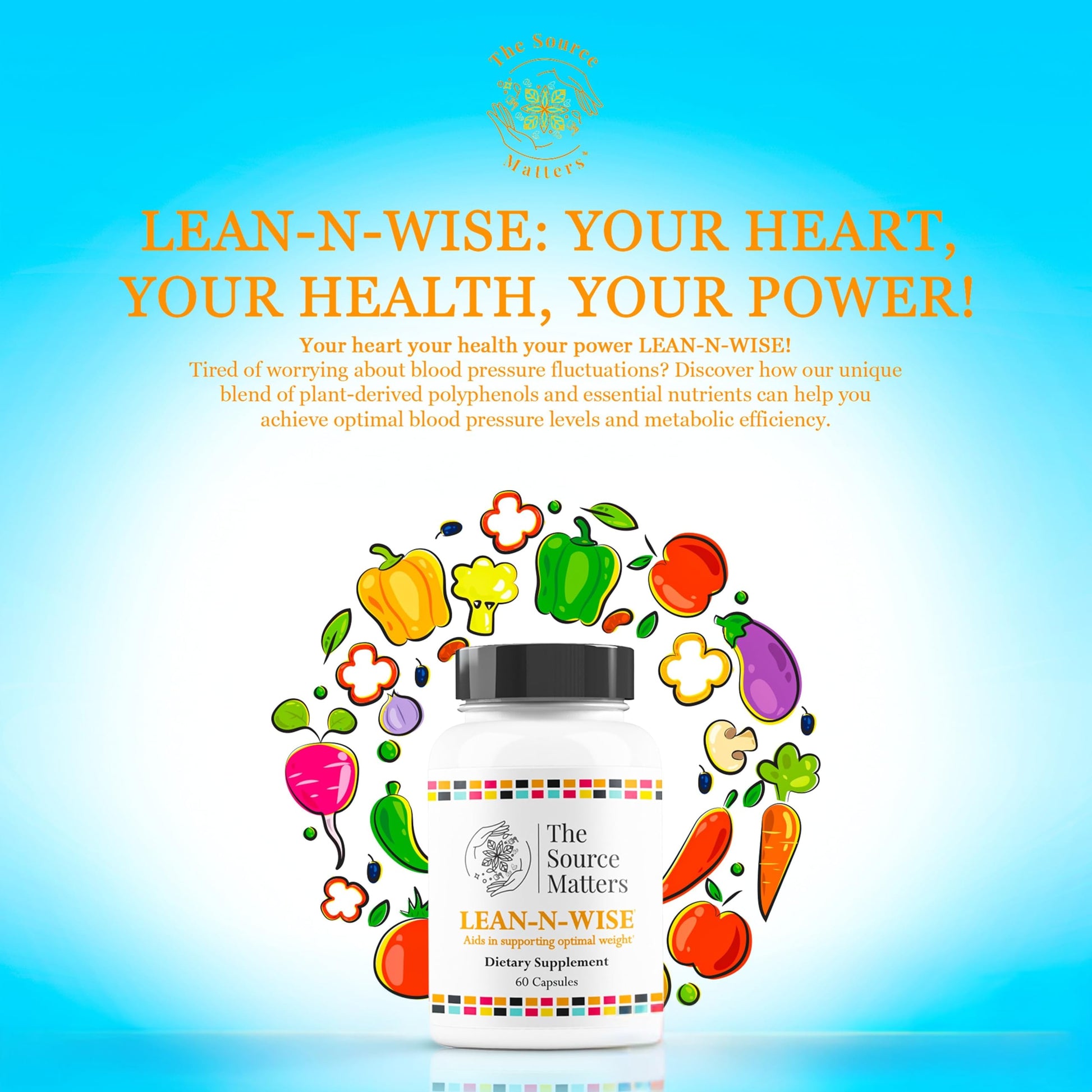 Lean-N-Wise Digestion & Energy Support with Green Coffee Bean, Hibiscus, Lemon Verbena & Magnesium Citrate | Plant-Based Formula for Daily Wellness (60 Capsules) THE SOURCE MATTERSAu supplements