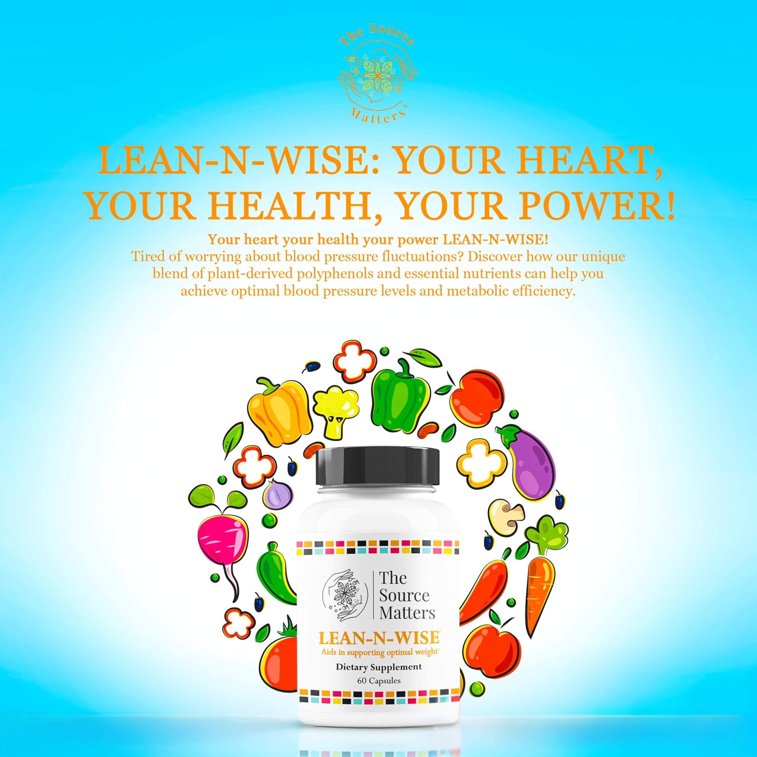 Lean-N-Wise Digestion & Energy Support with Green Coffee Bean, Hibiscus, Lemon Verbena & Magnesium Citrate | Plant-Based Formula for Daily Wellness (60 Capsules) THE SOURCE MATTERSAu supplements