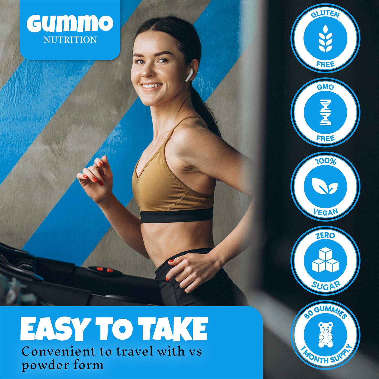Creatine Monohydrate Gummies 4000mg for Men & Women - 60 Chewable Creatine GUMMO NUTRITIONUS supplements