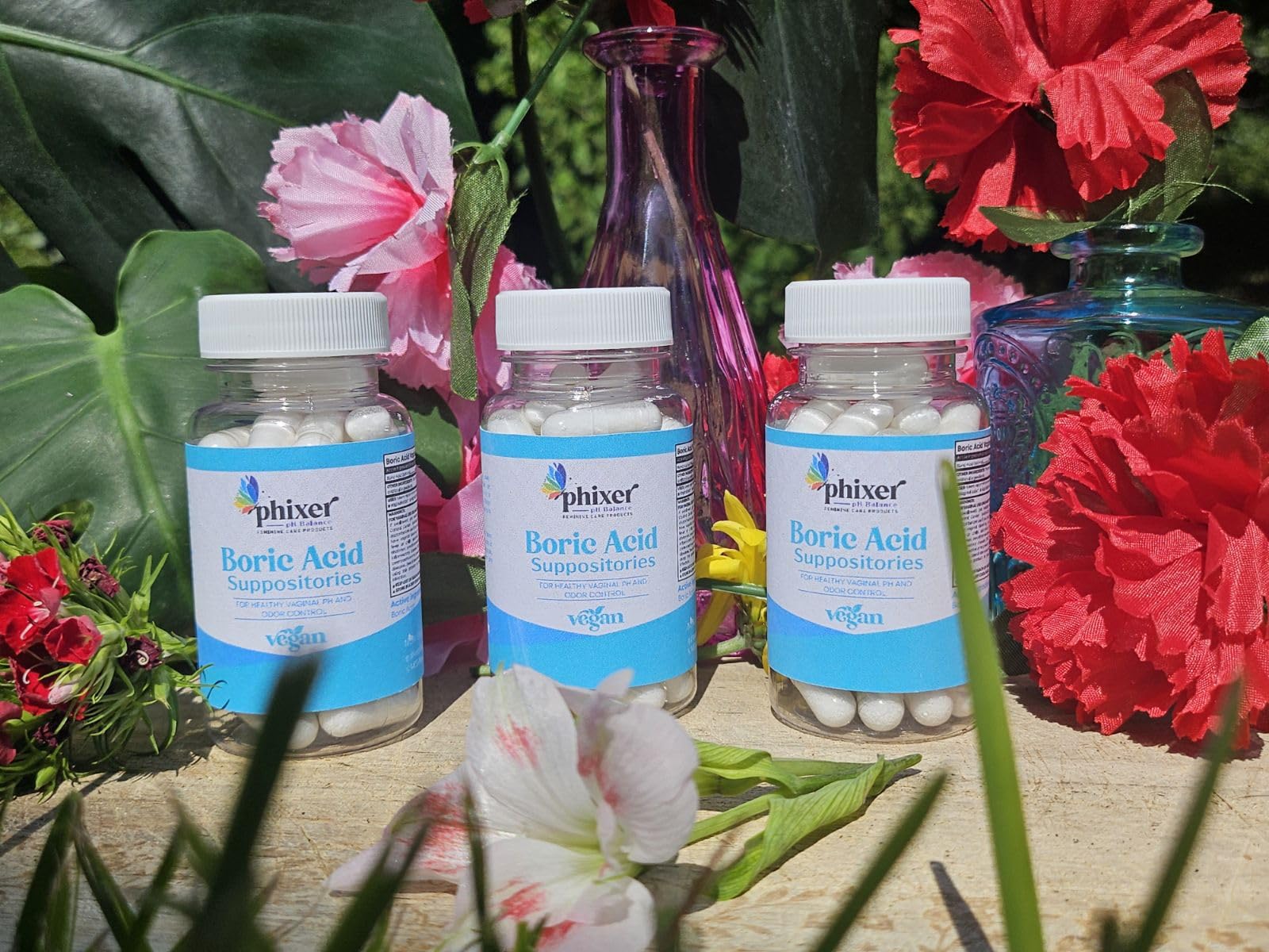 Phixer pH Balance - Vaginal Boric Acid Suppositories for Women - 20 Suppositories 600MG Each for Chronic Yeast Infections and Vaginal Odor - Vaginal Use Only - Made in USA Phixer pH BalanceUS supplements