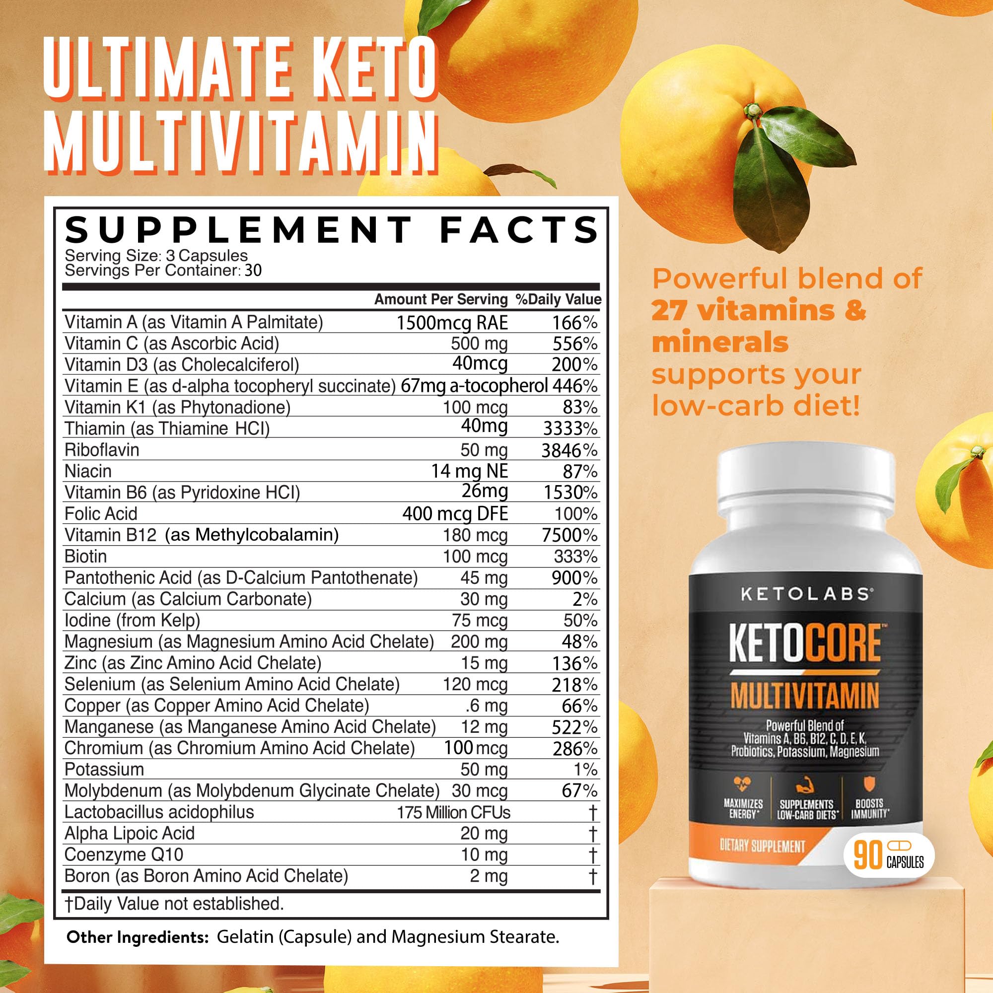 Ketolabs Ketocore Keto Vitamins | Keto Multivitamin for Men & Women | Keto Supplements KetolabsAu supplements