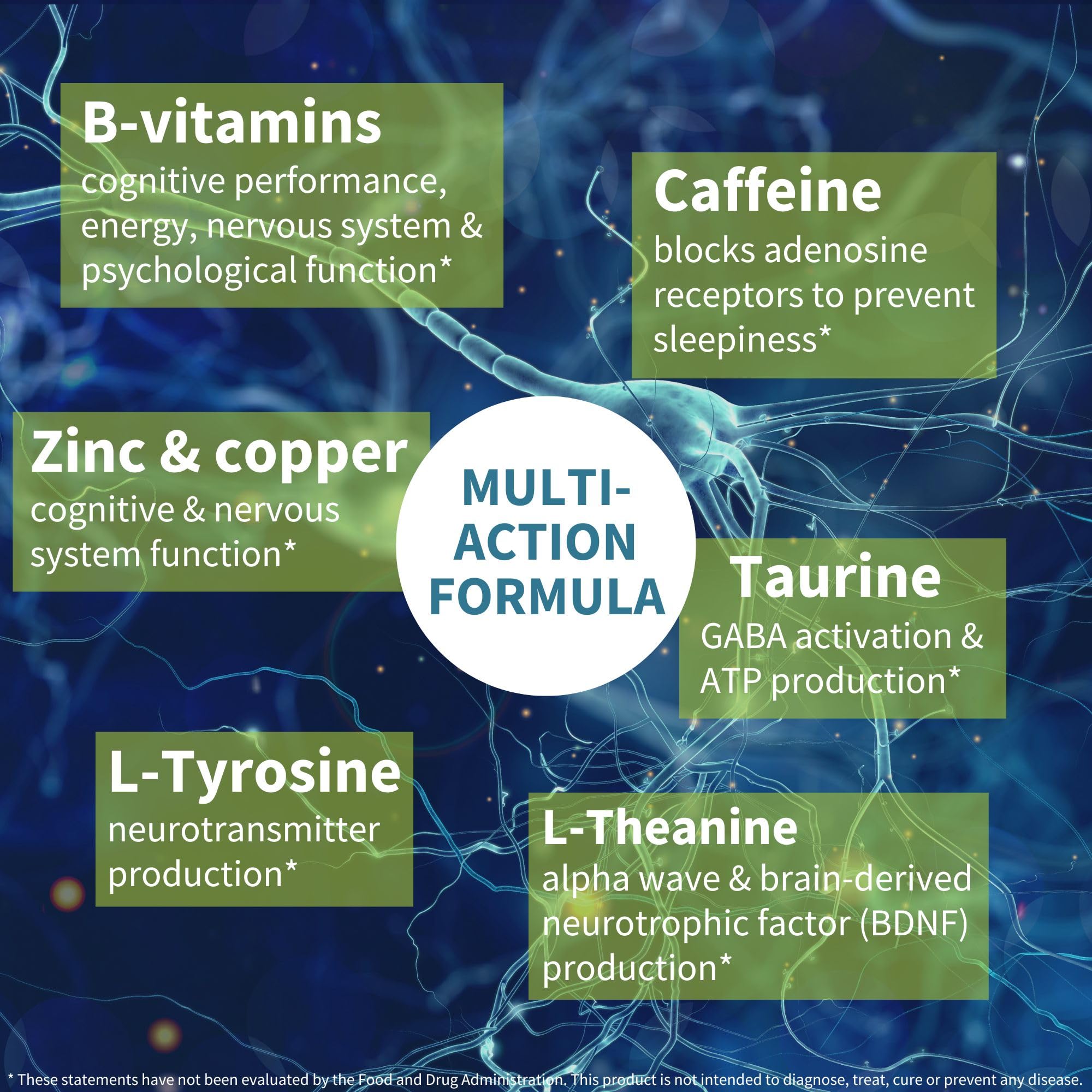 Igennus Focus - Nootropic with 200mg Natural Caffeine, Methylated B Vitamins, L-Theanine, Taurine, L-Tyrosine, Clean Energy, Brain Booster & Cognitive Performance, Non Jittery, 60 Capsules Igennus Healthcare NutritionAu supplements