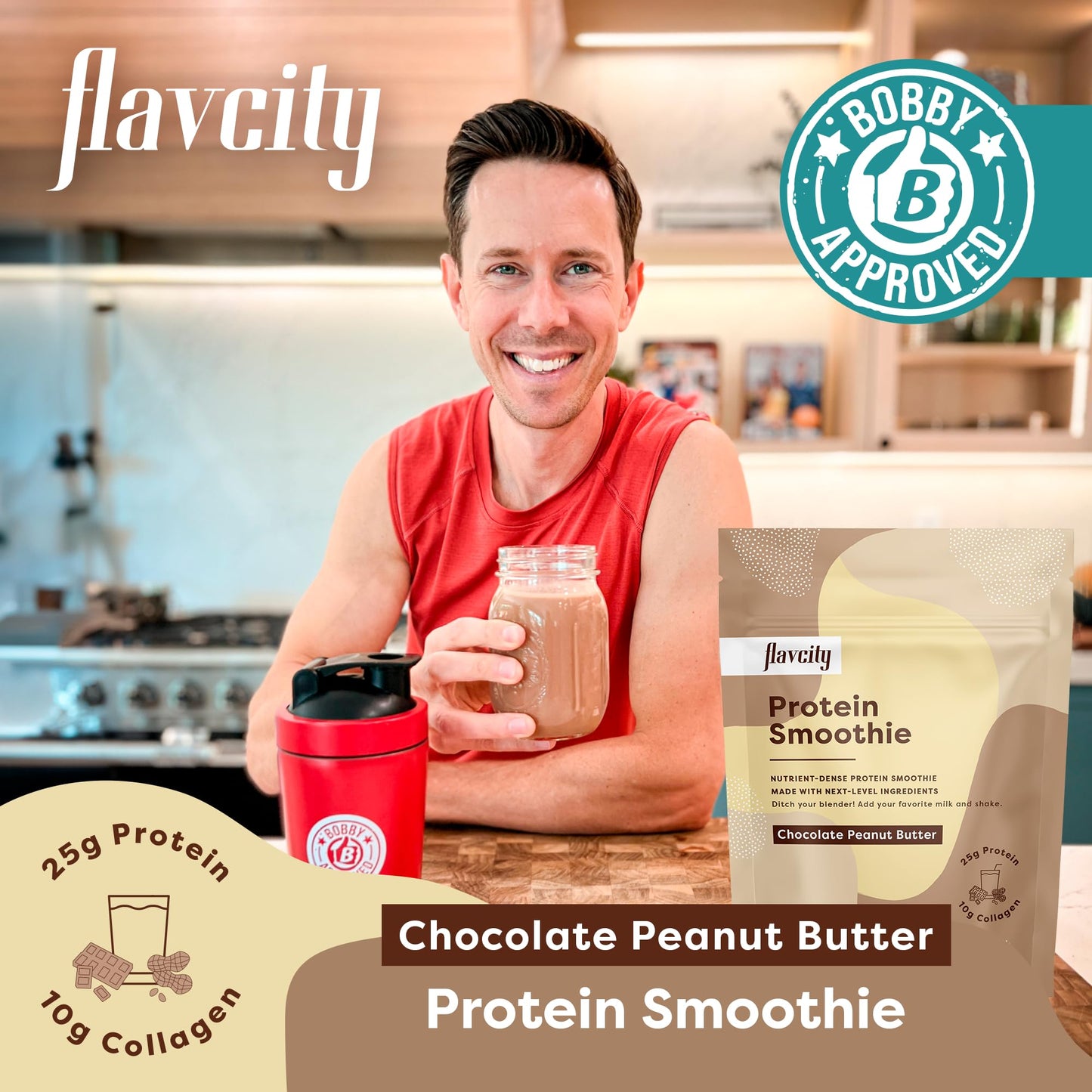 FlavCity Protein Powder Smoothie, Chocolate Peanut Butter - 100% Grass-Fed Whey Pro FlavCityUS supplements