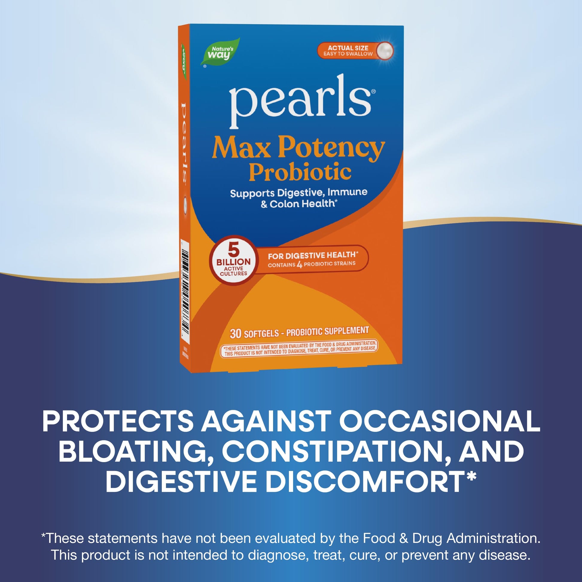 Nature's Way Pearls Max Potency Probiotic for Men and Women, Supports Digestive, Immune, Colon Health*, 5 Billion Live Cultures, No Refrigeration Required, 30 Softgels Nature's WayAu supplements