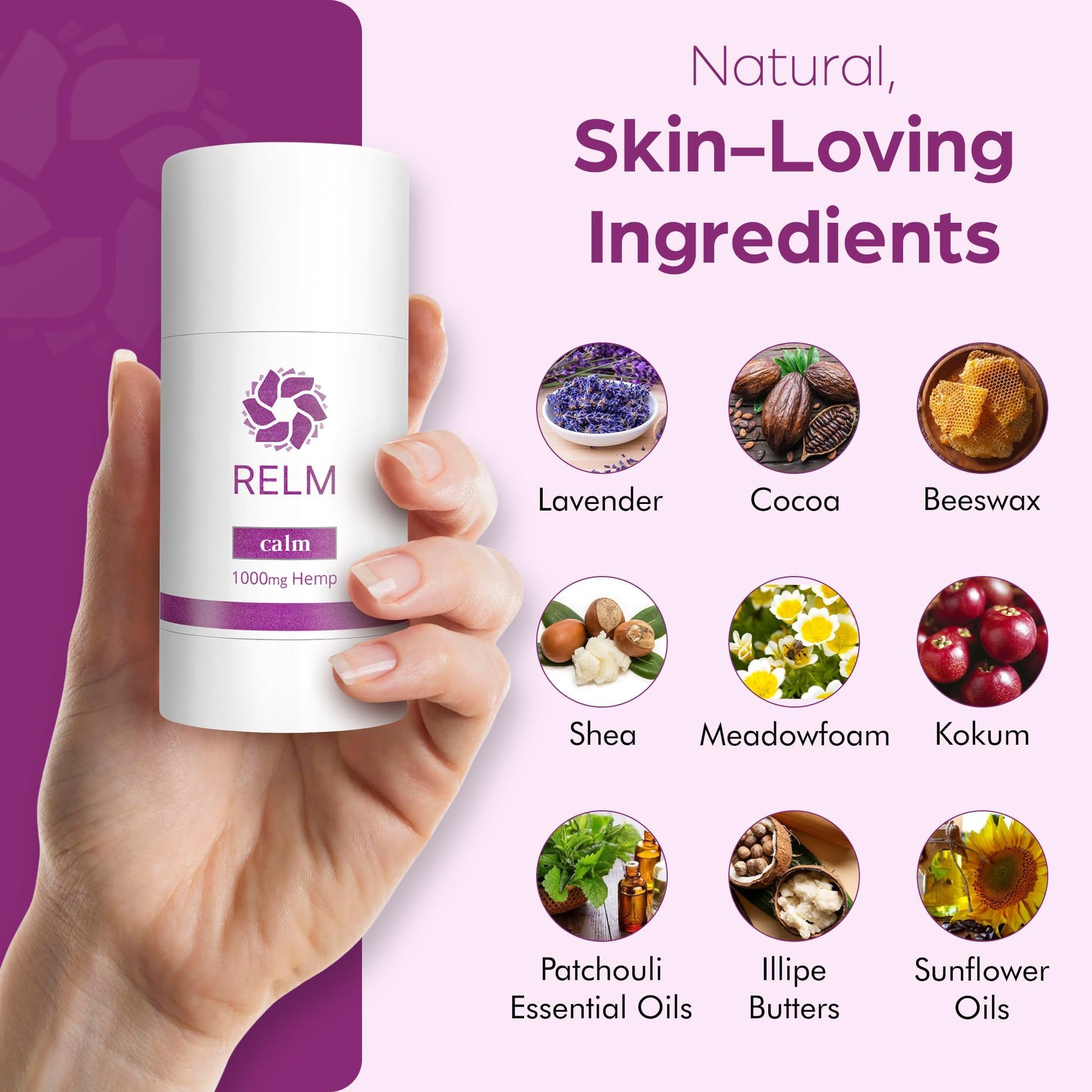 Relm Wellness Hemp Cream Relief - Maximum Strength Oil Roll On - Lavender Essential Oil - 1000mg Hemp - Nighttime Calming Creme | Great for sore Knee, Back, Joints and Muscles | Solid Lotion Balm Relm WellnessAu supplements