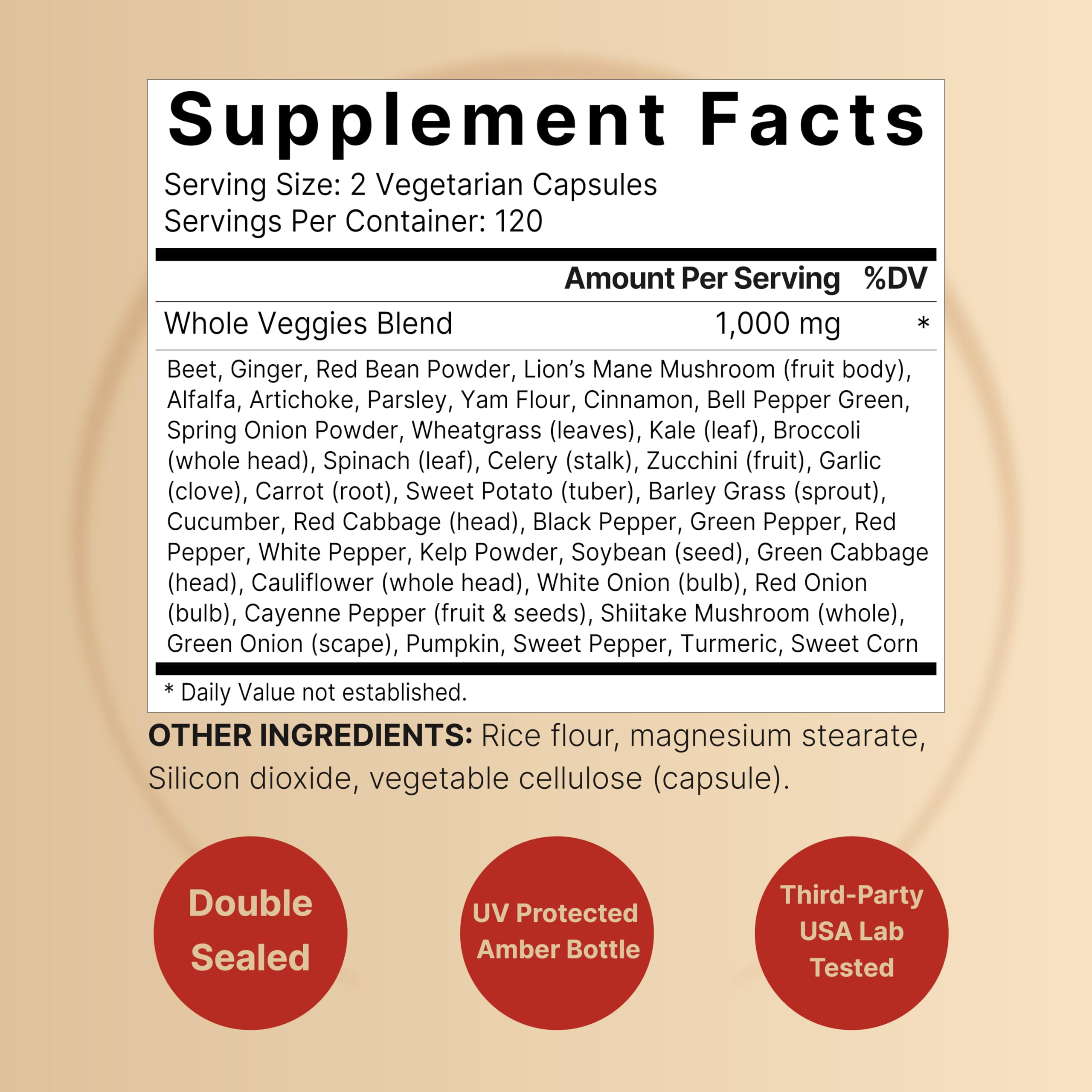 Fruit and Veggies Supplement – 480 Total Vegetarian Capsules | Balance of Natural 40 Whole Fruits & Veggies Blend | Fresh Superfood Formula with Vitamins and Minerals – Non-GMO NatureBellAu supplements