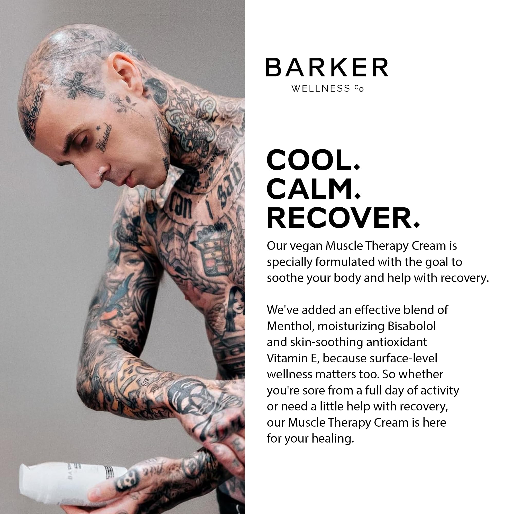 Barker Wellness Soothing Muscle Therapy Cream | Advanced Joint & Muscle Relief for Recovery & Relaxation | Enriched with Antioxidants & Moisturizing Vitamin E | All-Natural Vegan Formula (100ml) Barker Wellness CoAu supplements