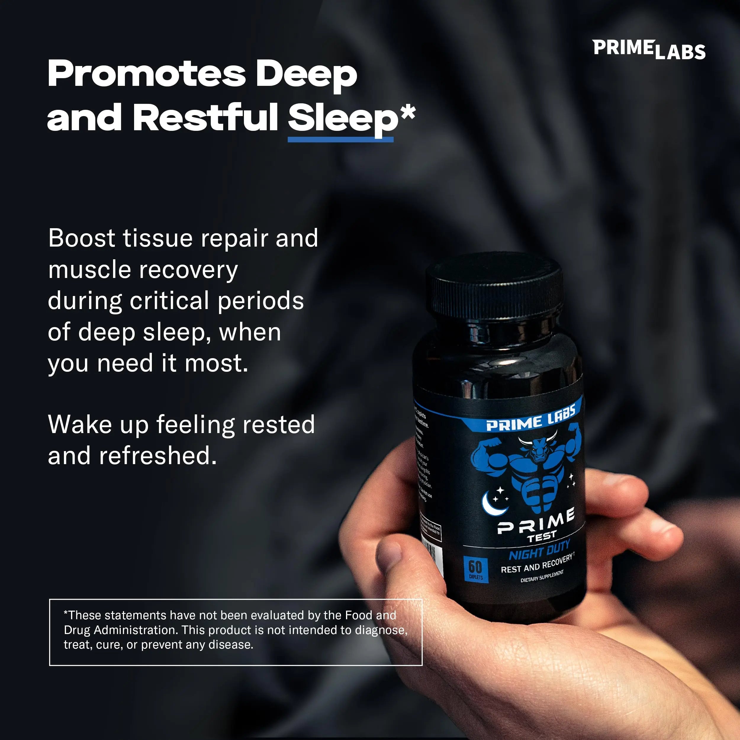 Prime Labs Night Duty - Nighttime Testosterone Booster & Sleep Support - PM Rest & Muscle Recovery Supplements - 60 Count Prime LabsAu supplements