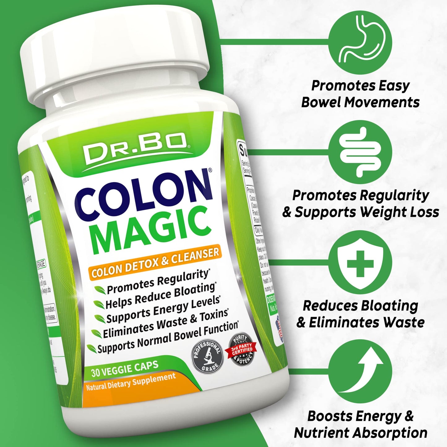 Colon Cleanse Detox Formula - Natural Bowel Cleanser Pills for Intestinal Bloating & Fast Digestive DR. BOUS supplements
