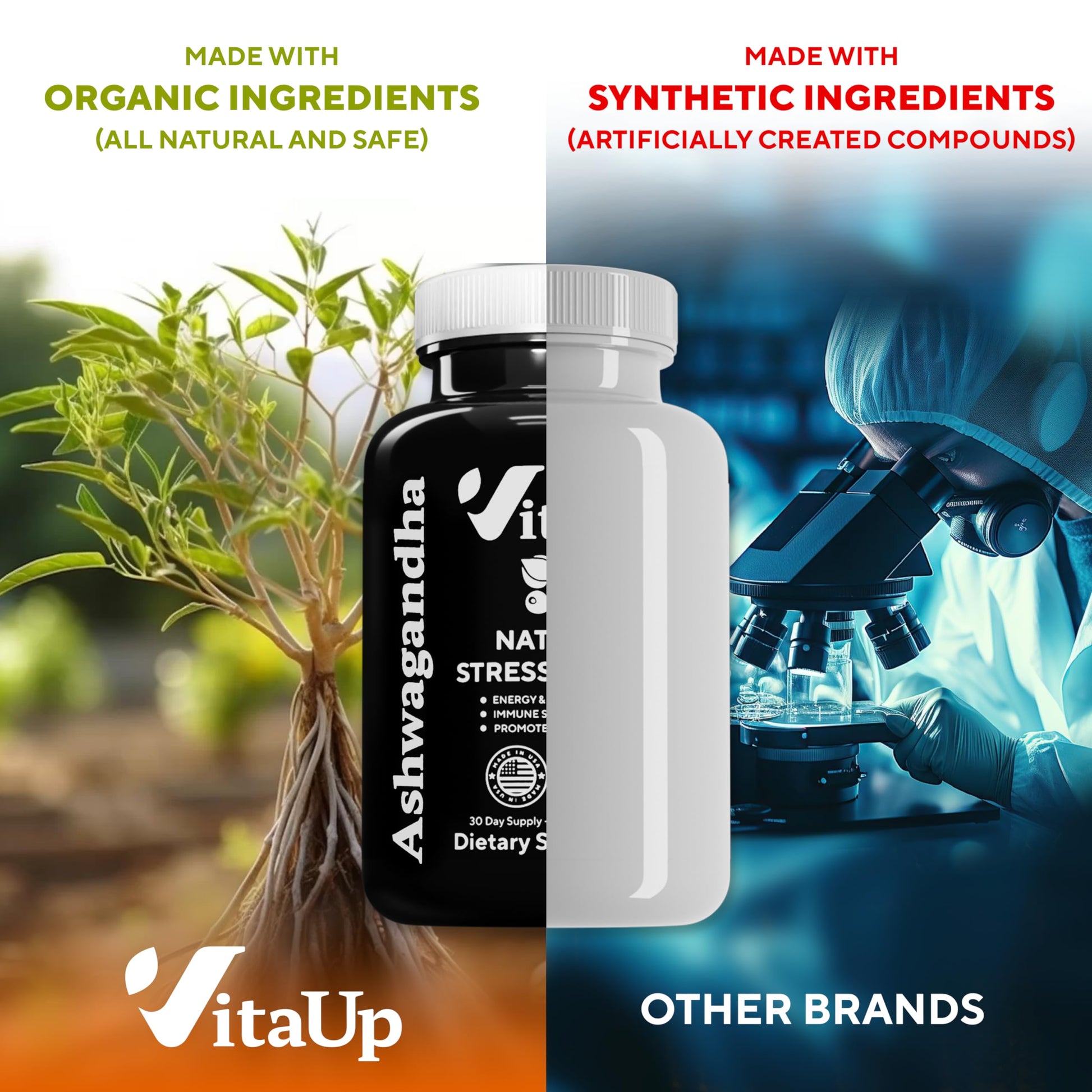 VitaUp Organic Ashwagandha Capsules 1310 mg - USA Made Ashwagandha Supplements VitaUpAu supplements