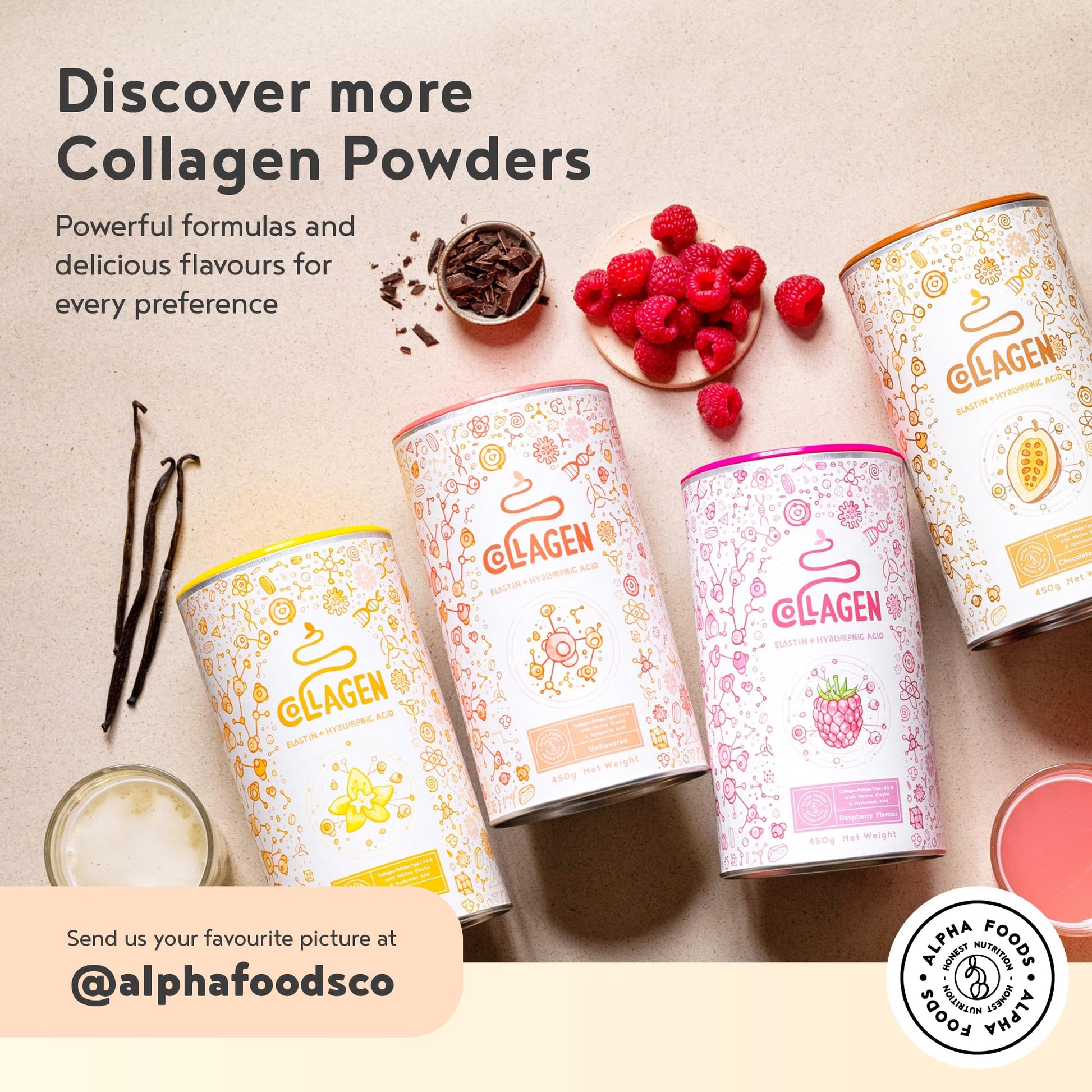 Vegan Collagen Powder with Hyaluronic Acid - Unflavoured 400g Powder Alpha FoodsAu supplements