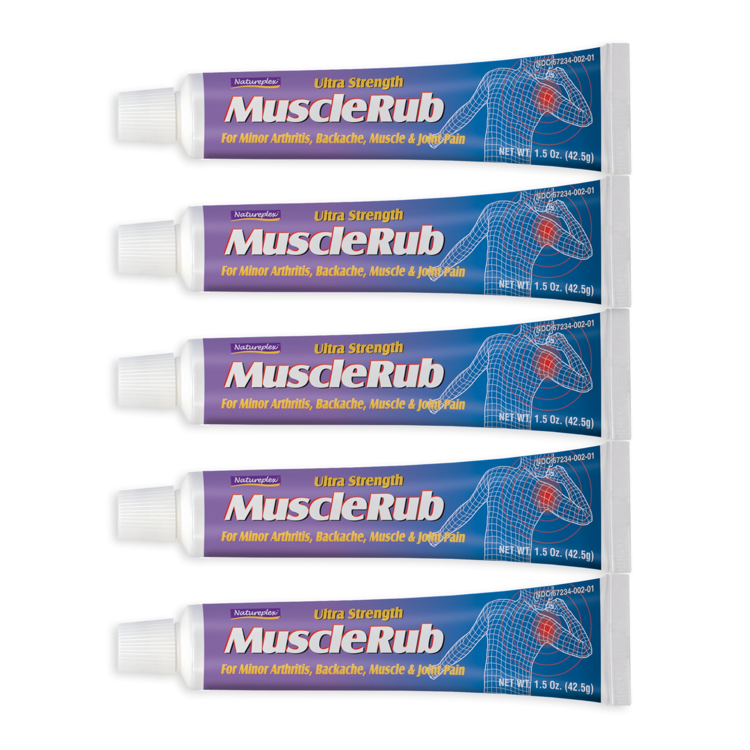 Natureplex Ultra Strength Muscle Rub Cream 1.5 oz (Pack of 5) – Menthol & Methyl Salicylate, Fast-Penetrating, Long-Lasting Relief for Muscle & Joint Discomfort (Minor Aches, Backache, Strains) NatureplexAu supplements