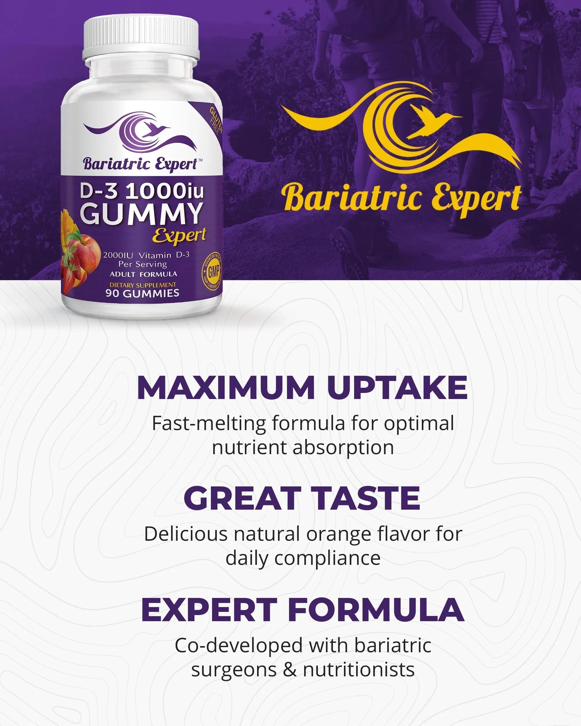 Bariatric Expert D3 Vitamin – Fast-Melting Dietary Supplement for Adults Post Bariatric Surgery, 90 Count Bariatric Food ExpertAu supplements