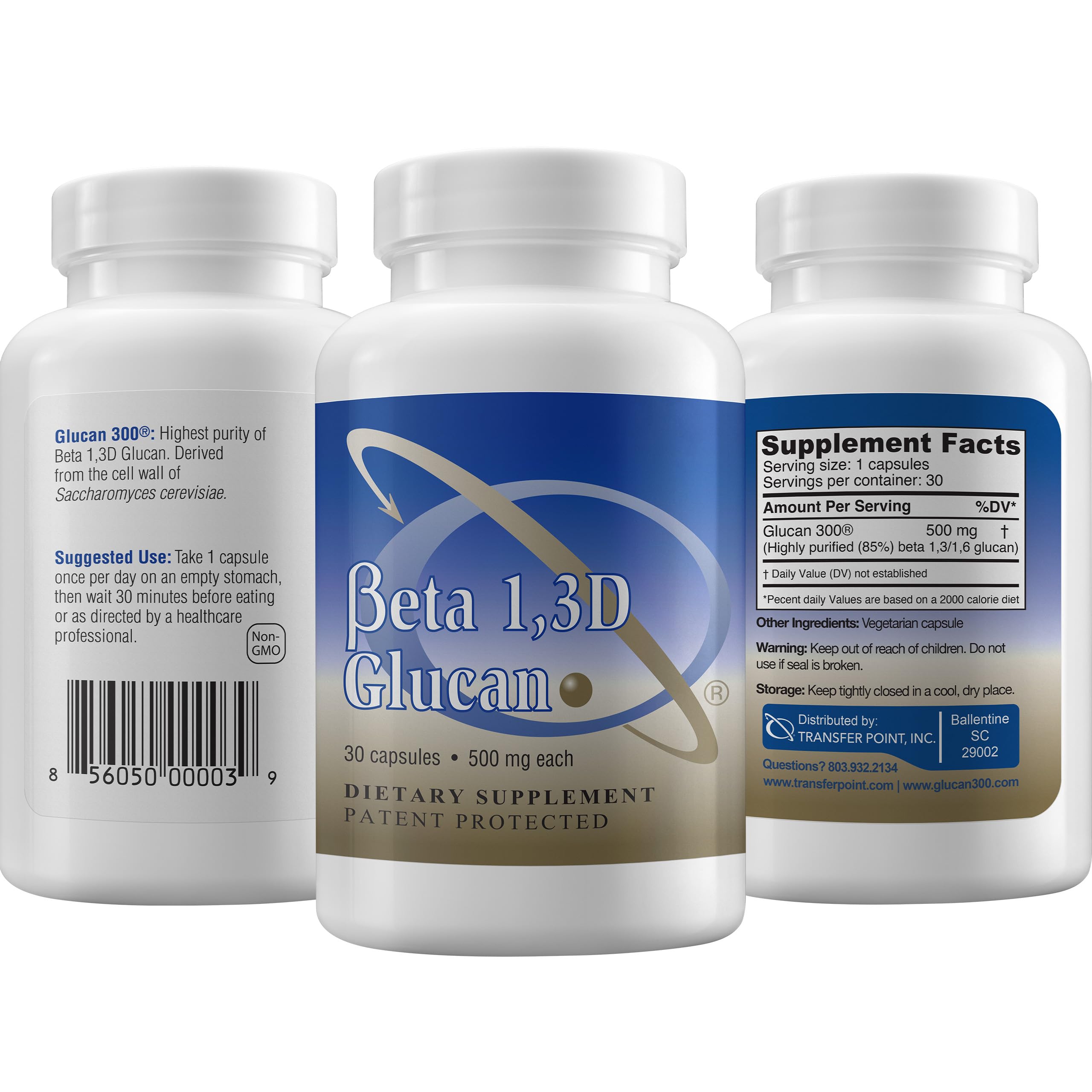 Transfer Point Immune Support Supplement Highly Purified Beta Glucan 500 mg per Capsule (b-glucan Fiber) (Pack of 1) Transfer PointAu supplements