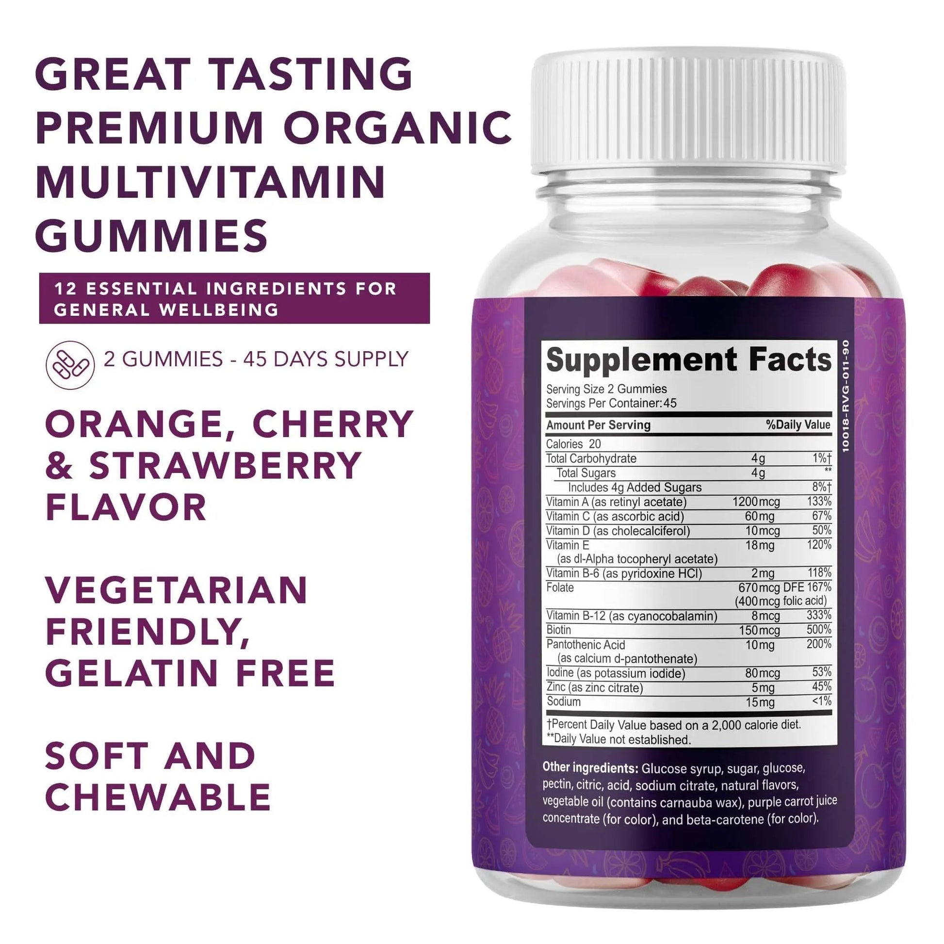 Complete Multivitamin Gummies for Adults – All-in-One Blend of Vitamin A B C D E Zinc and Biotin - Adult Vitamin Gummy for Energy and Immunity PLANT.O NUTRITIONAu supplements