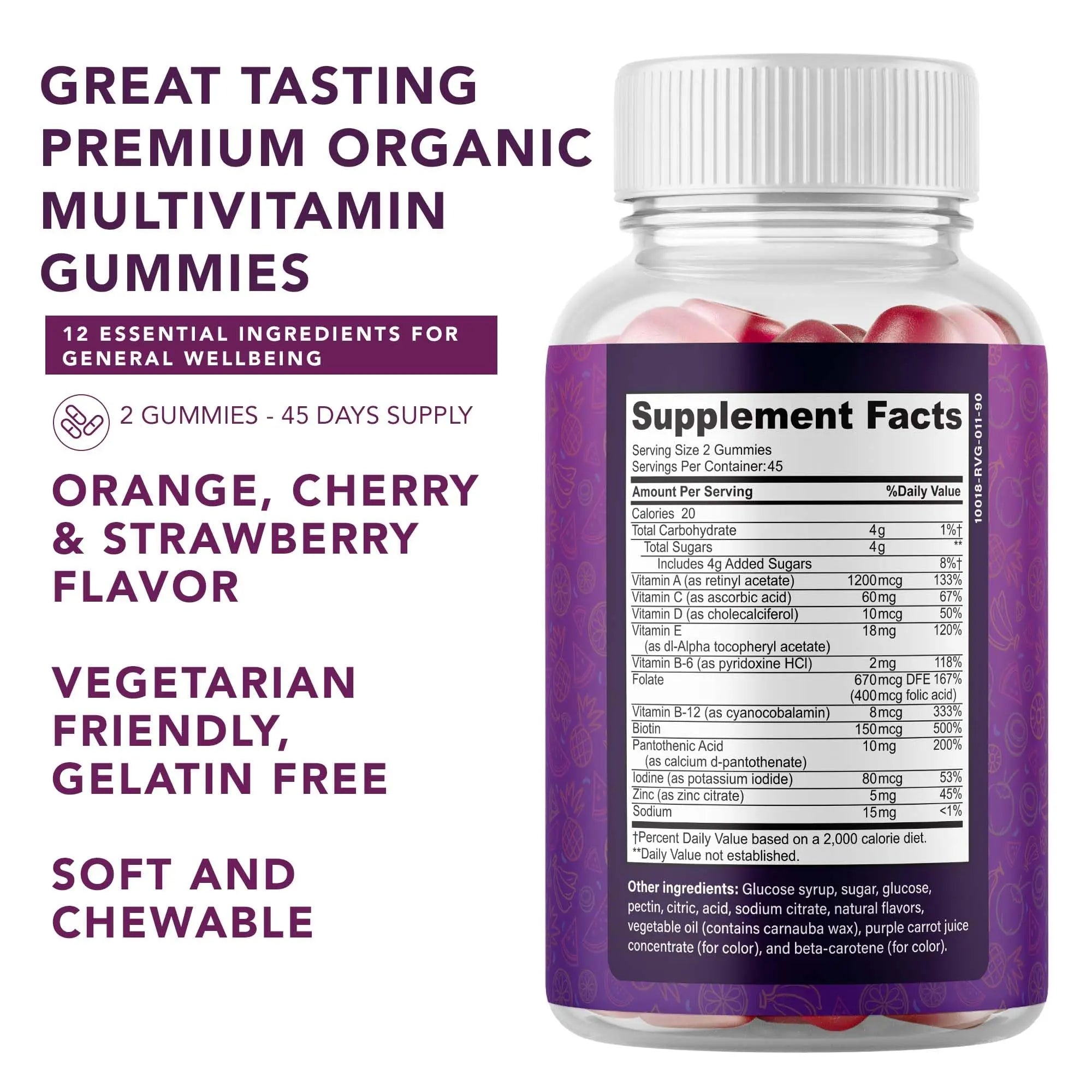 Complete Multivitamin Gummies for Adults – All-in-One Blend of Vitamin A B C D E Zinc and Biotin - Adult Vitamin Gummy for Energy and Immunity PLANT.O NUTRITIONAu supplements