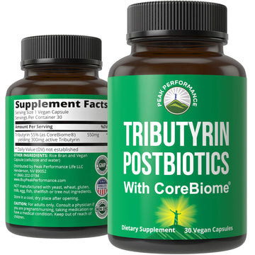 CoreBiome Tributyrin Postbiotic Supplement Clinically Tested for Gut Health. More Effective Than Sodium Butyrate Capsules. High Bioavailability Post Biotics for Digestive, Leaky Gut, Colon, Microbiome Peak PerformanceAu supplements