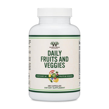Fruits and Veggies Supplement (Daily Blend of 49 Different Fruits and Vegetables, 23 Veggies and 29 Fruits) 1,500mg Servings, 180 Capsules (No Fillers, Vegan Safe, Non-GMO) by Double Wood Double Wood SupplementsAu supplements