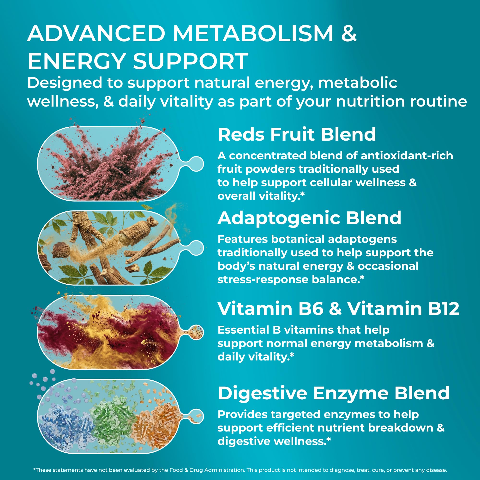 PUREHEALTH RESEARCH Metabolic Reds - Organic Superfood Powder Supplement - Fruit, Veggie, Adaptogenic, Probiotic Blends & More - for Metabolism & Energy Support - 4.13 Oz. - 30 Servings PUREHEALTH RESEARCHAu supplements