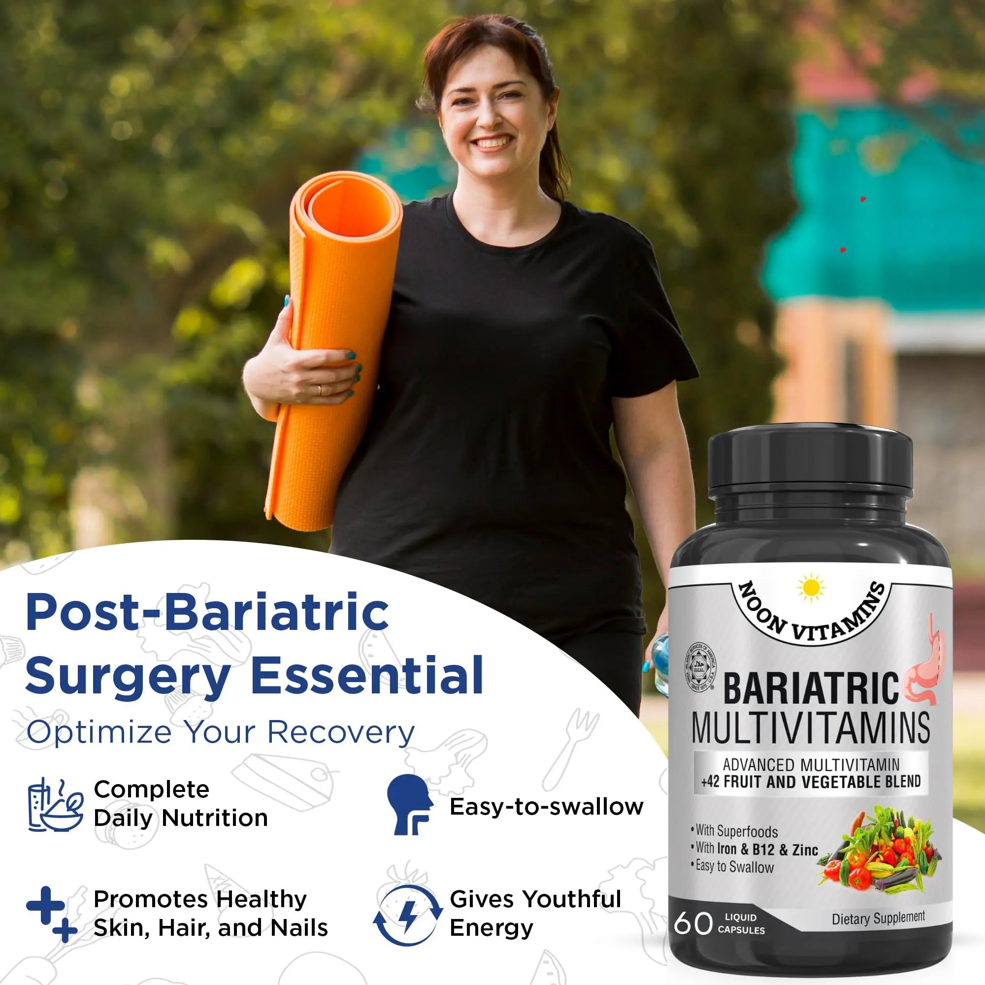 Bariatric Multivitamin with Iron for Women & Men - All-in-One 42 Superfood Blend for Energy & Immune Support - Post-Surgery Recovery NOON VITAMINSAu supplements