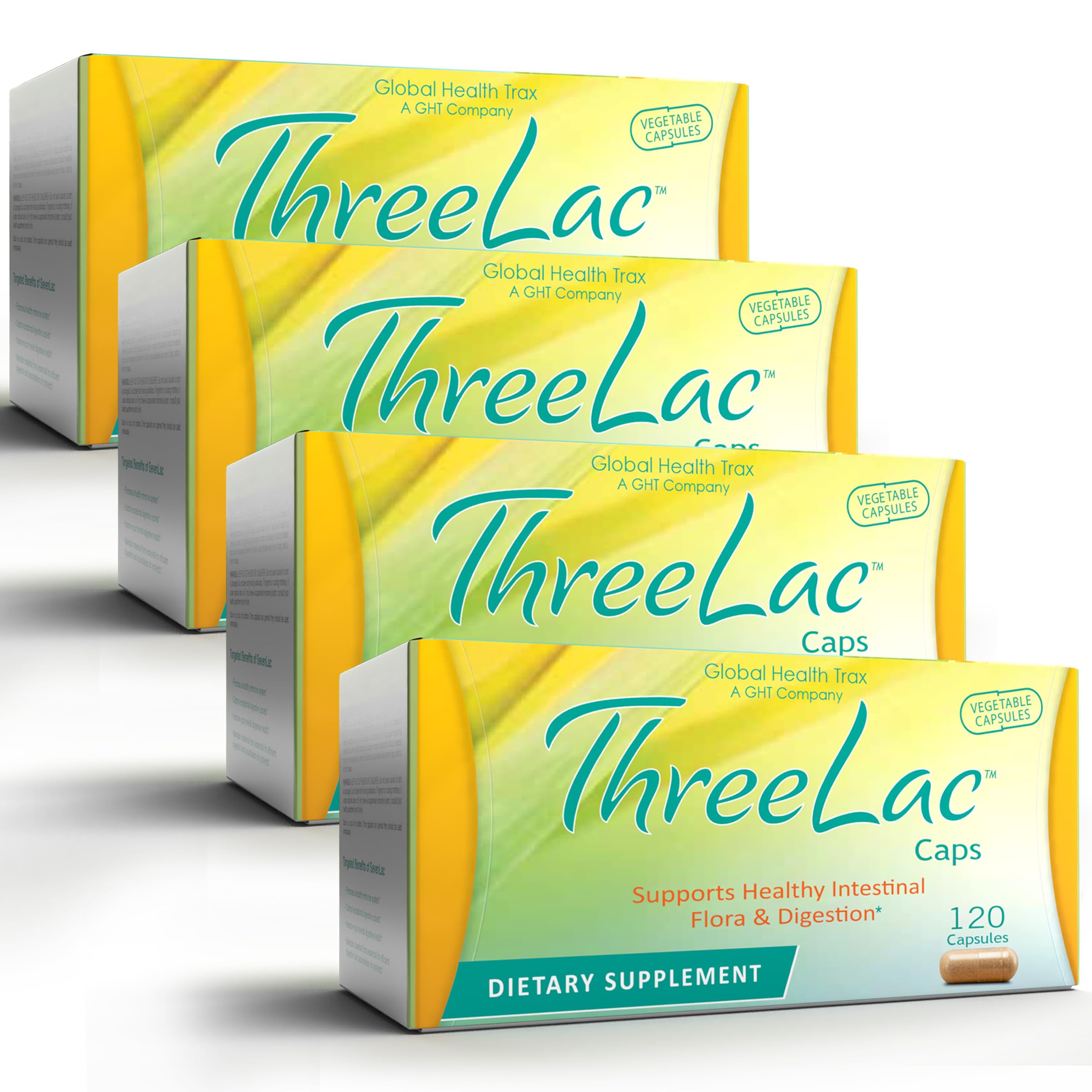 Global Health Trax GHT - ThreeLac Probiotic Capsules, 480 Count - Comprehensive Digestive Support for Men, Women, and Children - Immune System and Gut Balance, Non-GMO ght Global Health TraxAu supplements