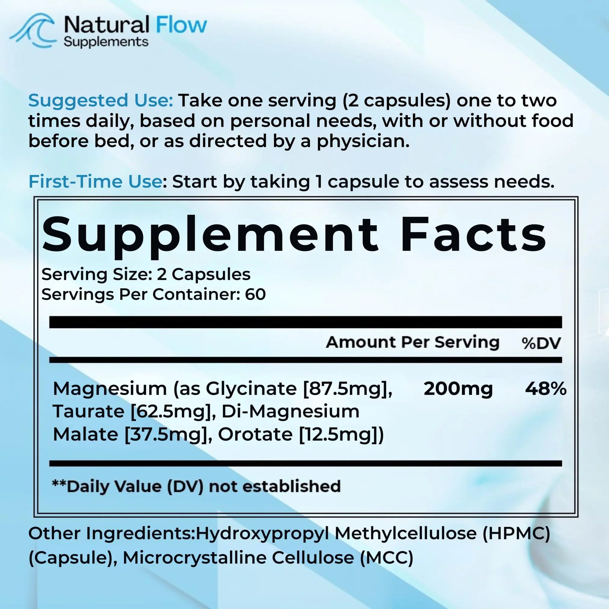 Natural Flow 4X Magnesium Supplement, Magnesium Glycinate, Taurate, Malate, Orotate Complex, Calm Sleep and Cramp Support Blend, No Mag Citrate or Oxide, 120 Capsules Natural Flow Supplementsnz supplements