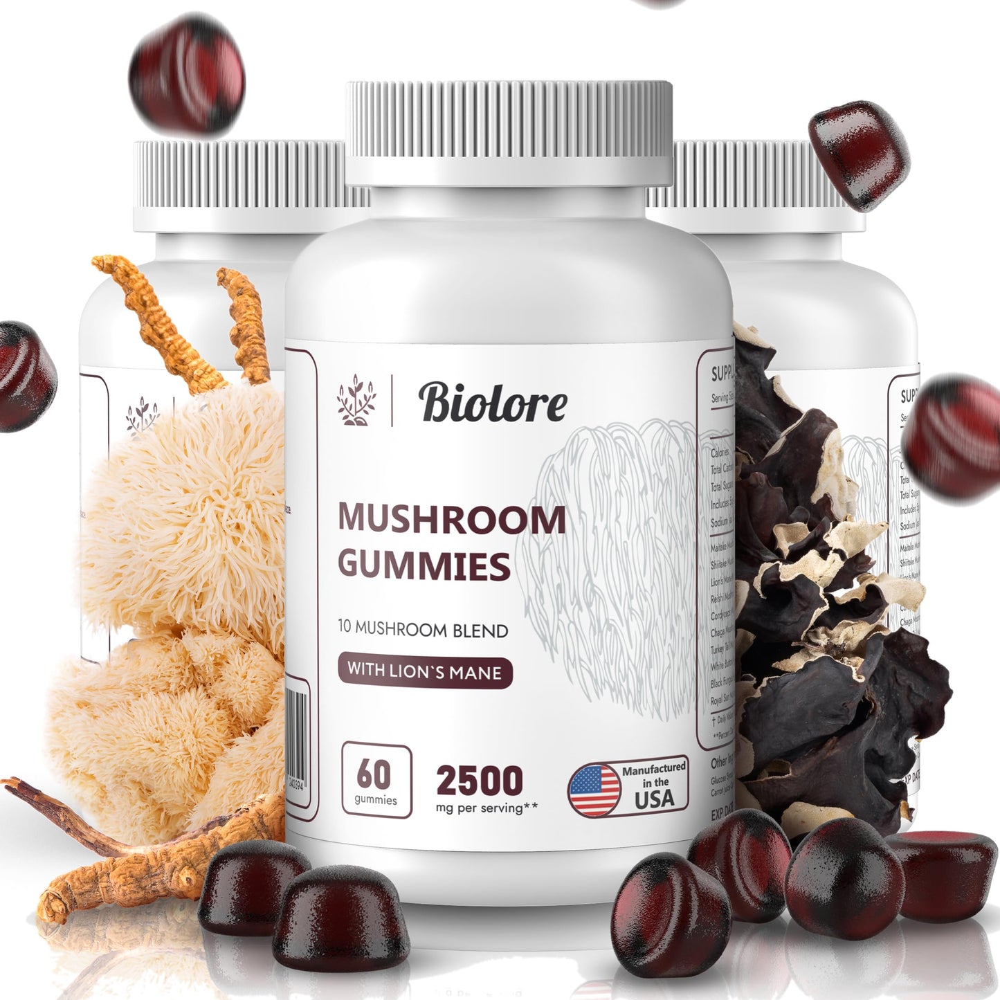 Biolore Mushroom Complex Gummies: 10 Powerful Mushrooms with Chaga, Lions Mane BioloreUS supplements