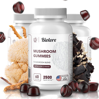 Biolore Mushroom Complex Gummies: 10 Powerful Mushrooms with Chaga, Lions Mane BioloreUS supplements