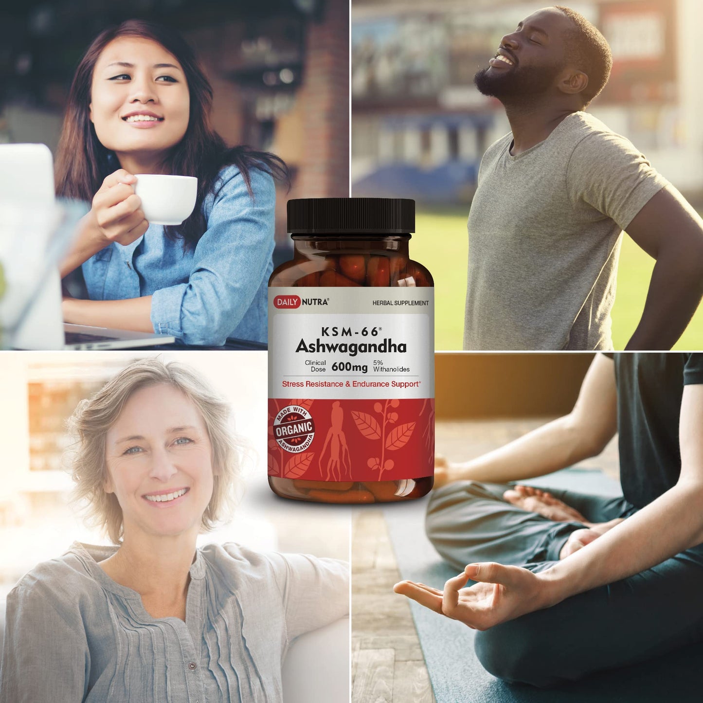 DailyNutra KSM-66 Ashwagandha 600mg Organic Root Extract - High Potency Supplement DailyNutraUS supplements