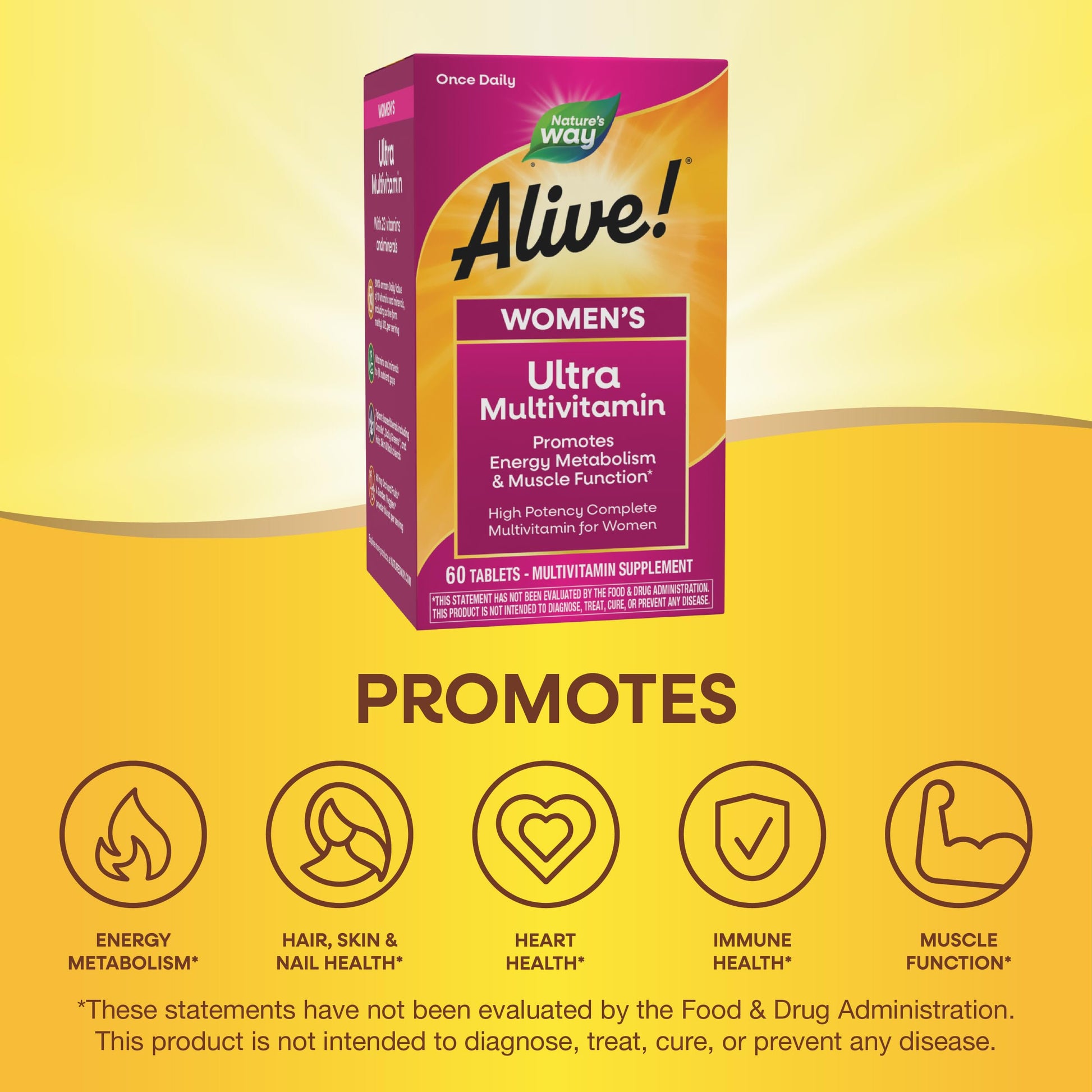 Nature's Way Alive! Women's Daily Ultra Multivitamin, High Potency Formula, Promotes Energy Metabolism and Muscle Function Nature's WayAu supplements
