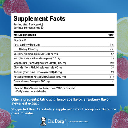 Dr. Berg Hydration Keto Electrolyte Powder - Enhanced w/ 1,000mg of Potassium Dr. Berg NutritionalsUS supplements