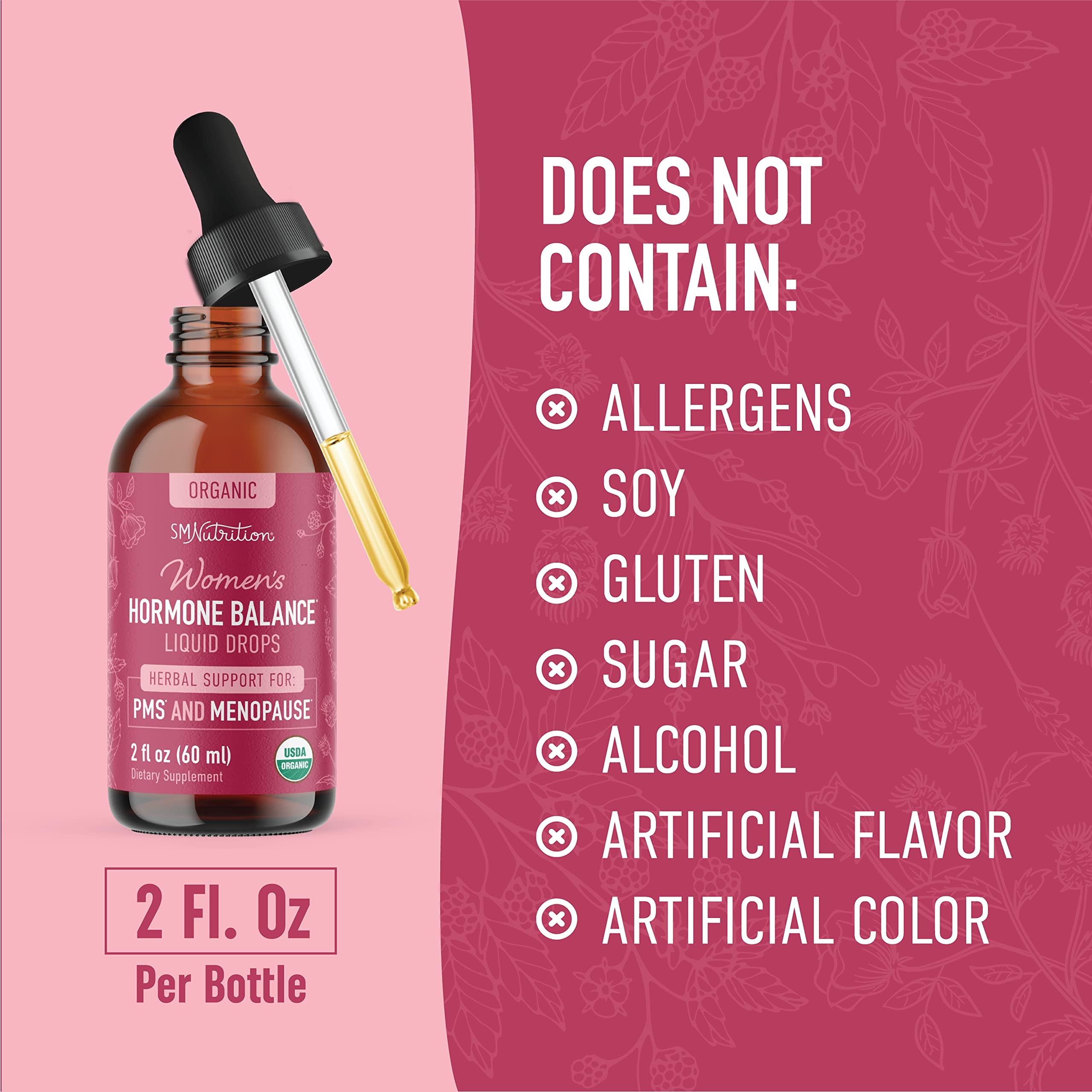 Hormone Balance Liquid Drops | With Stinging Nettle, Black Cohosh, Red Raspberry Leaf SMNutritionAu supplements
