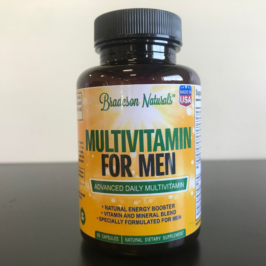 Bradeson Naturals Men's Multivitamin Supplement for Energy, Focus and Performance. Mens Vitamins A, C, D, E & B12, Zinc, Calcium, Magnesium & More. Multi Vitamin 60 Capsules Made in The USA Bradeson NaturalsAu supplements