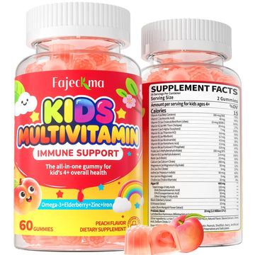 Fajeckma Organic Kids Multivitamin Gummies: Sugar Free Multi Vitamin Gummy with Vitamins D3 Iron Omega Probiotic Elderberry Calcium Zinc Dha FajeckmaAu supplements