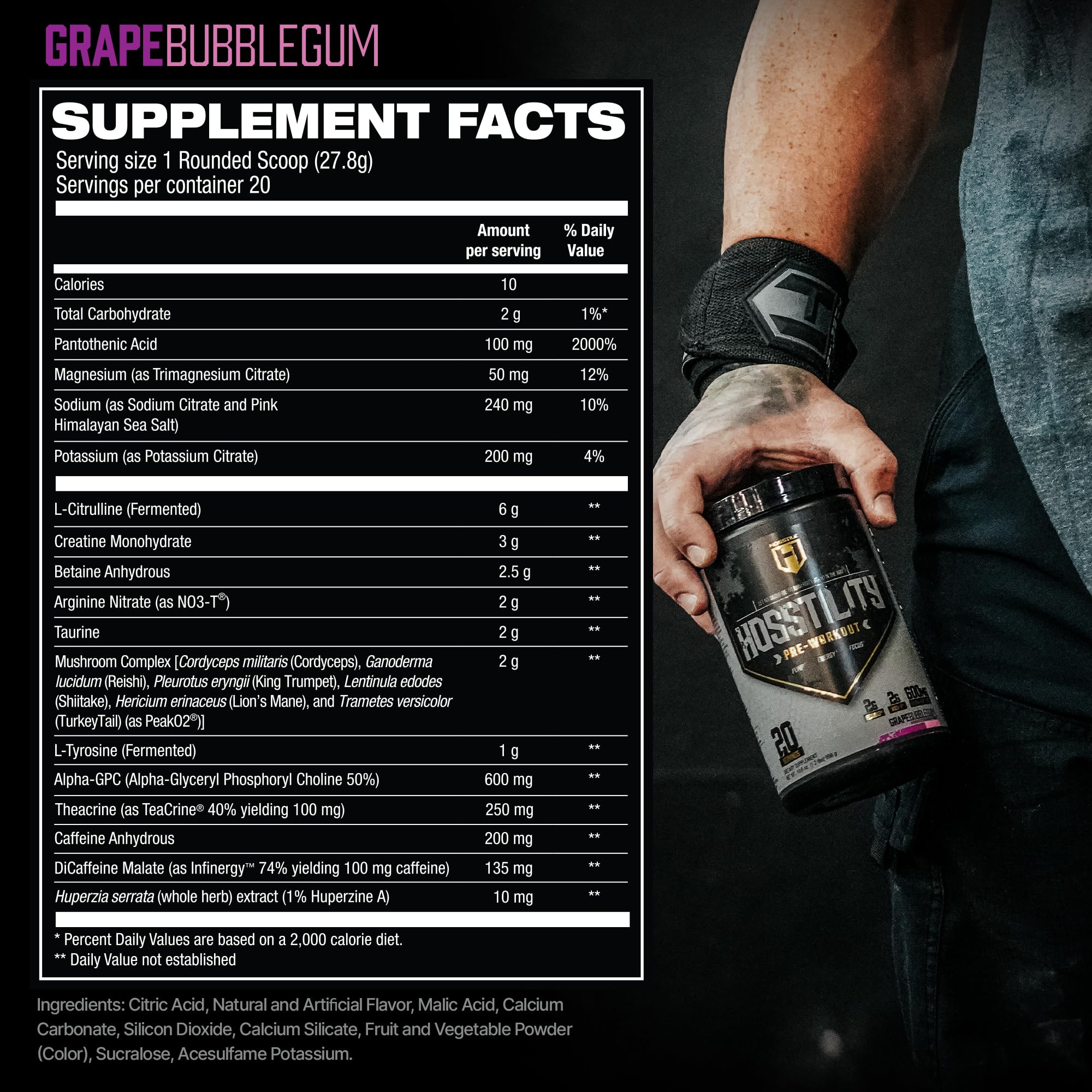 HOSSTILE Hosstility Pre Workout, All-in-One Pre Workout Powder for Men and Women HOSSTILEAu supplements