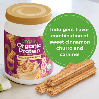 Orgain Organic Vegan Protein Powder, Churro Caramel Swirl - 21g Plant Based Protein OrgainUS supplements