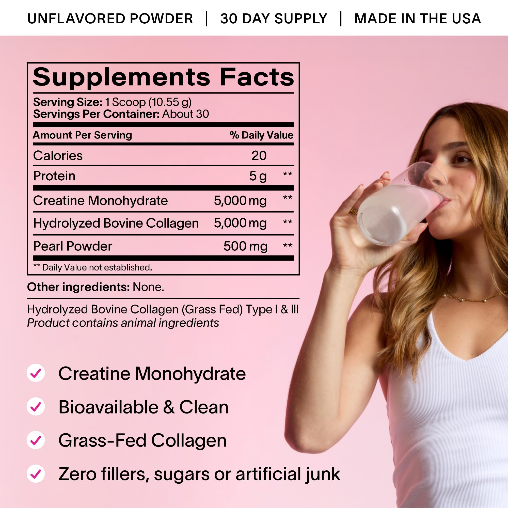 Ladywell Creatine Pearl Complex | 3-in-1 Formula for Women | Creatine Monohydrate, Collagen & Pearl Powder | Supports Energy, Skin Health, Mental Clarity, Metabolism & Lean Muscle | 30 Servings LadywellAu supplements