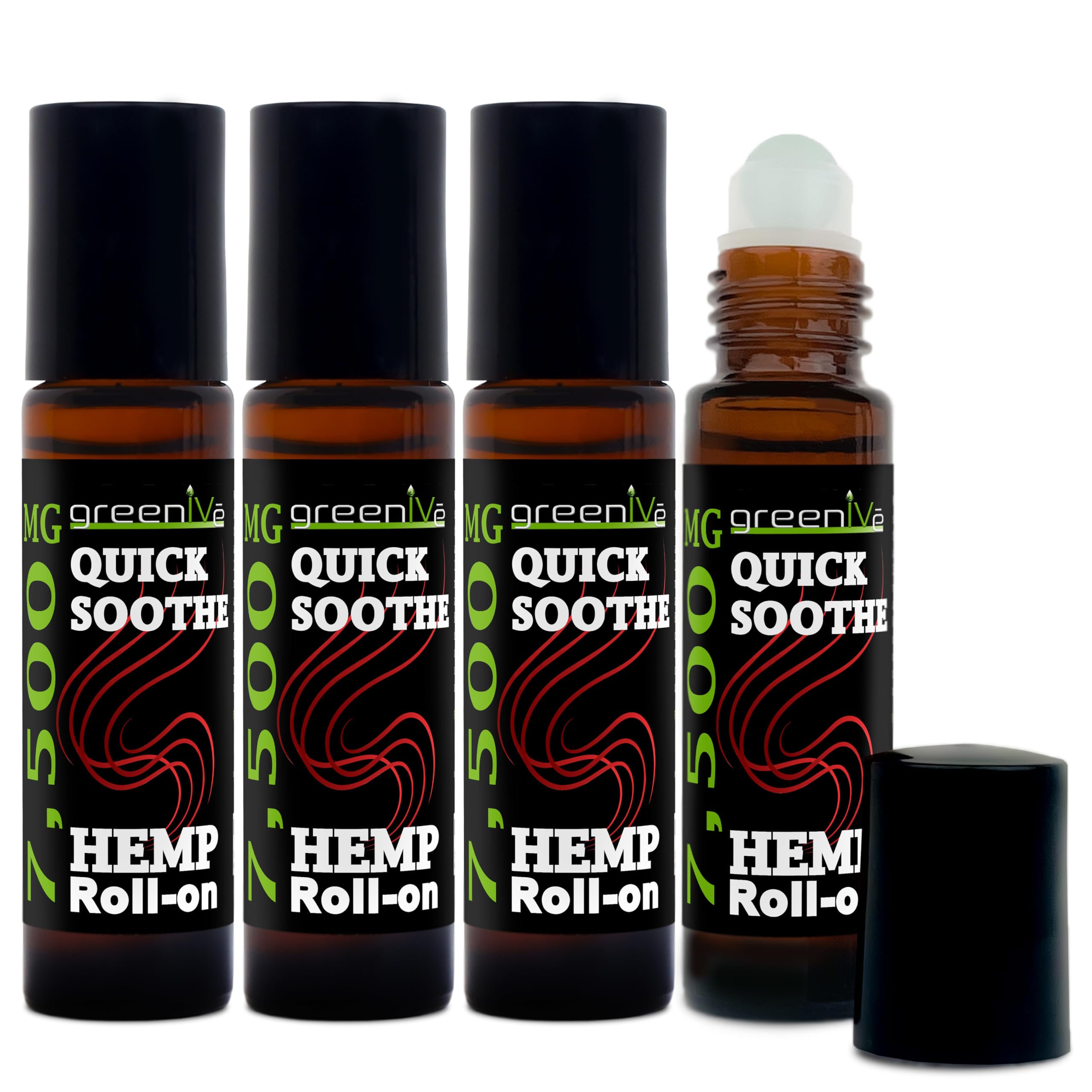 GreenIVe 7,500mg Hemp Roll-On Quick Soothe Therapeutic Essential Oil Blend for Topical Targeting Roll-On (4 Pack) GreenIVeAu supplements