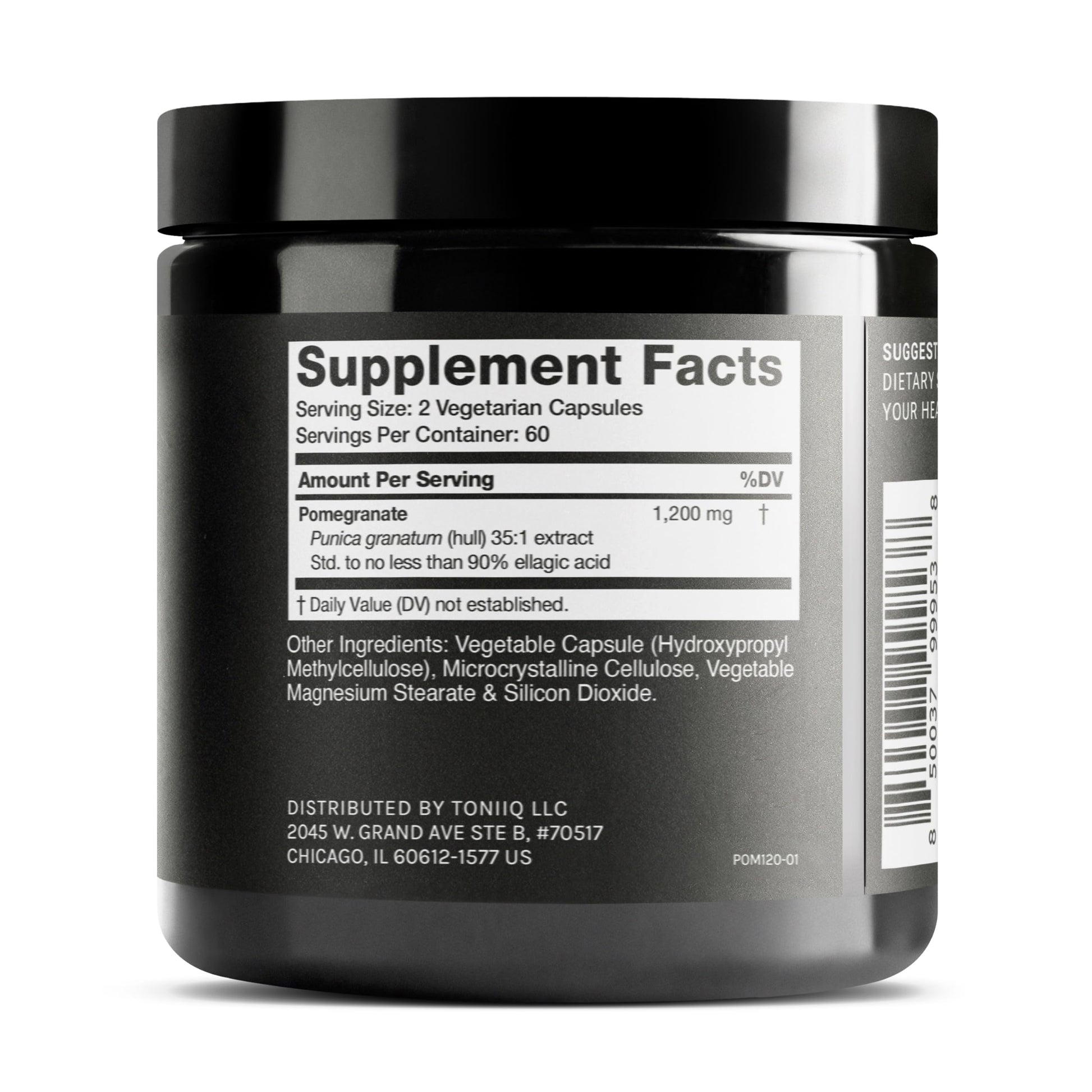 Toniiq Pomegranate Extract - Ultra High Potency 35:1 Extract with 90% Ellagic Acid - Highly Concentrated - Third-Party Lab Tested - 120 Capsules ToniiqAu supplements