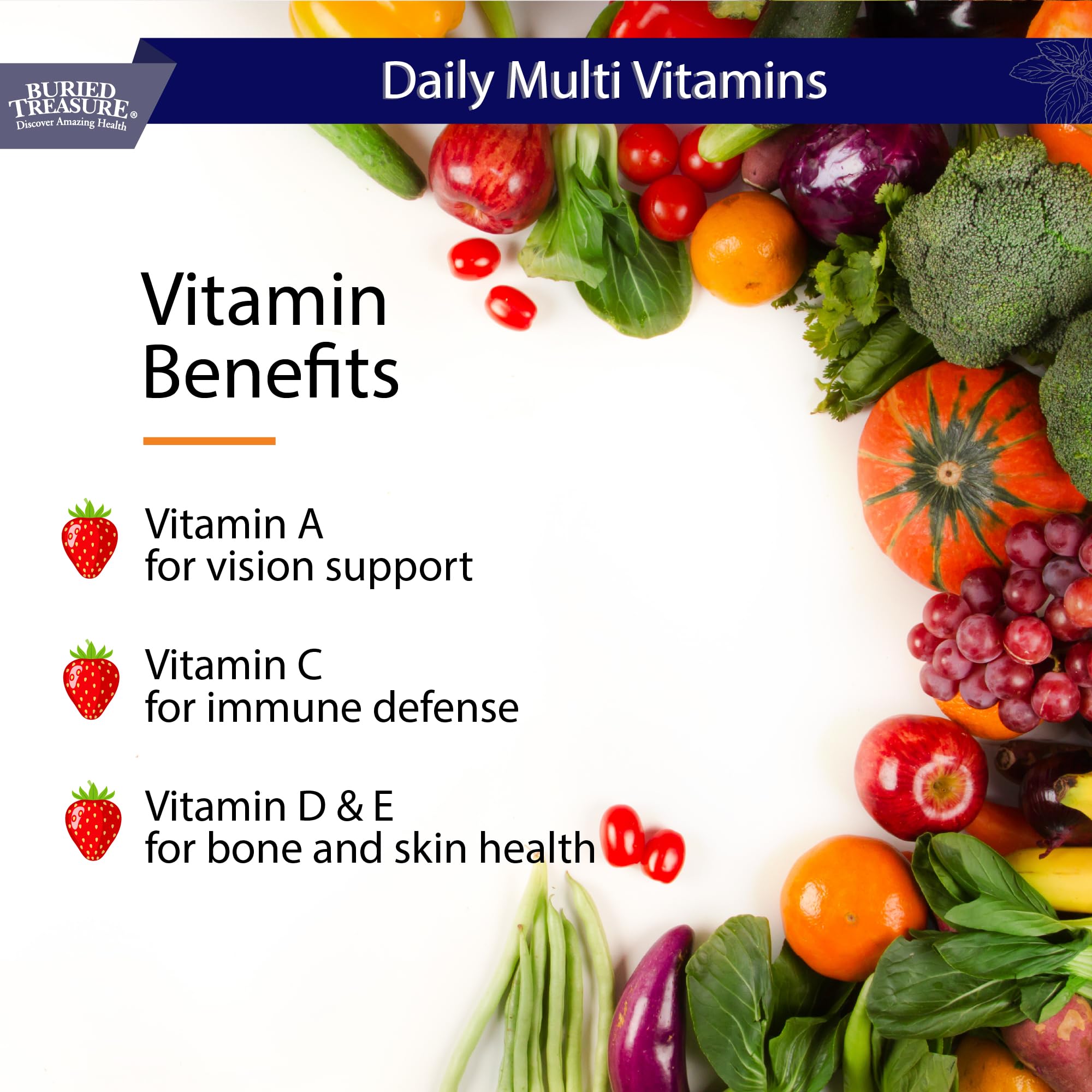 Buried Treasure Daily Nutrition Liquid Multivitamin and Mineral Supplement with Trace Minerals, Superfoods, Vitamin A, B-Complex, C, D, E, Methylfolate, Biotin, Magnesium, Zinc, Resveratrol, 32 serv Buried TreasureAu supplements