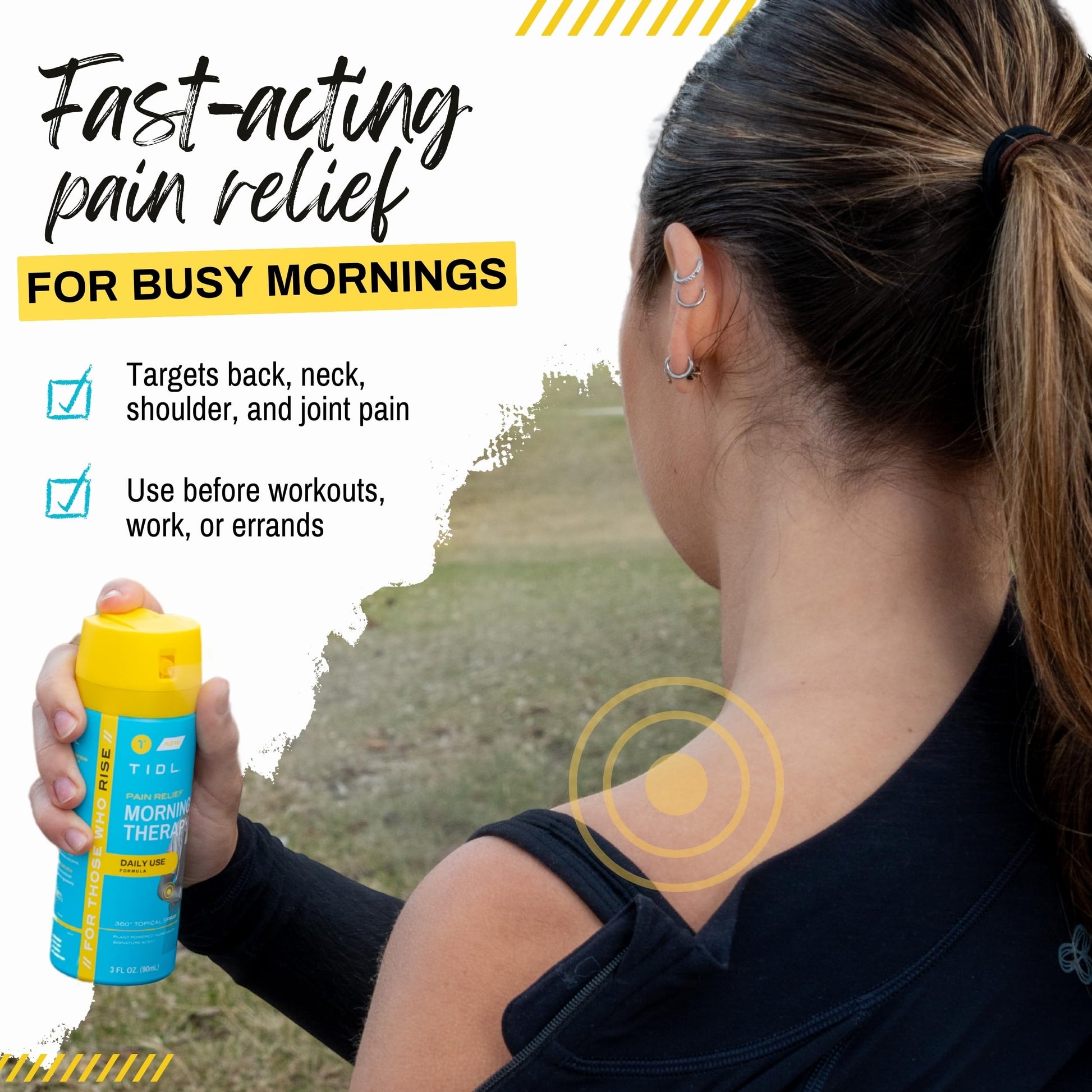 TIDL Pain Relief Spray, 3 Oz, Refreshing Morning Therapy for Muscle, Joint & Neck Pain Relief, Energizing, Plant-Based Menthol & Camphor Pain Reliever, Quick Drying Formula TIDLAu supplements