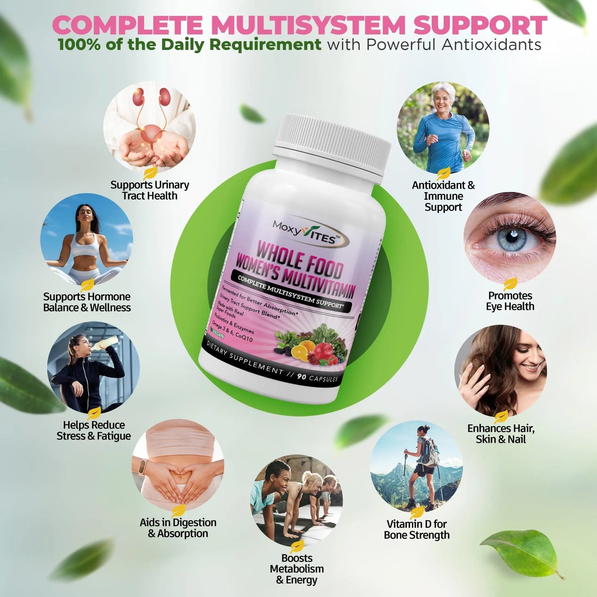 Methylated Multivitamin for Women with Iron - Womens Multivitamin with 44 Organic Whole Food & Fermented Nutrients MoxyVitesAu supplements
