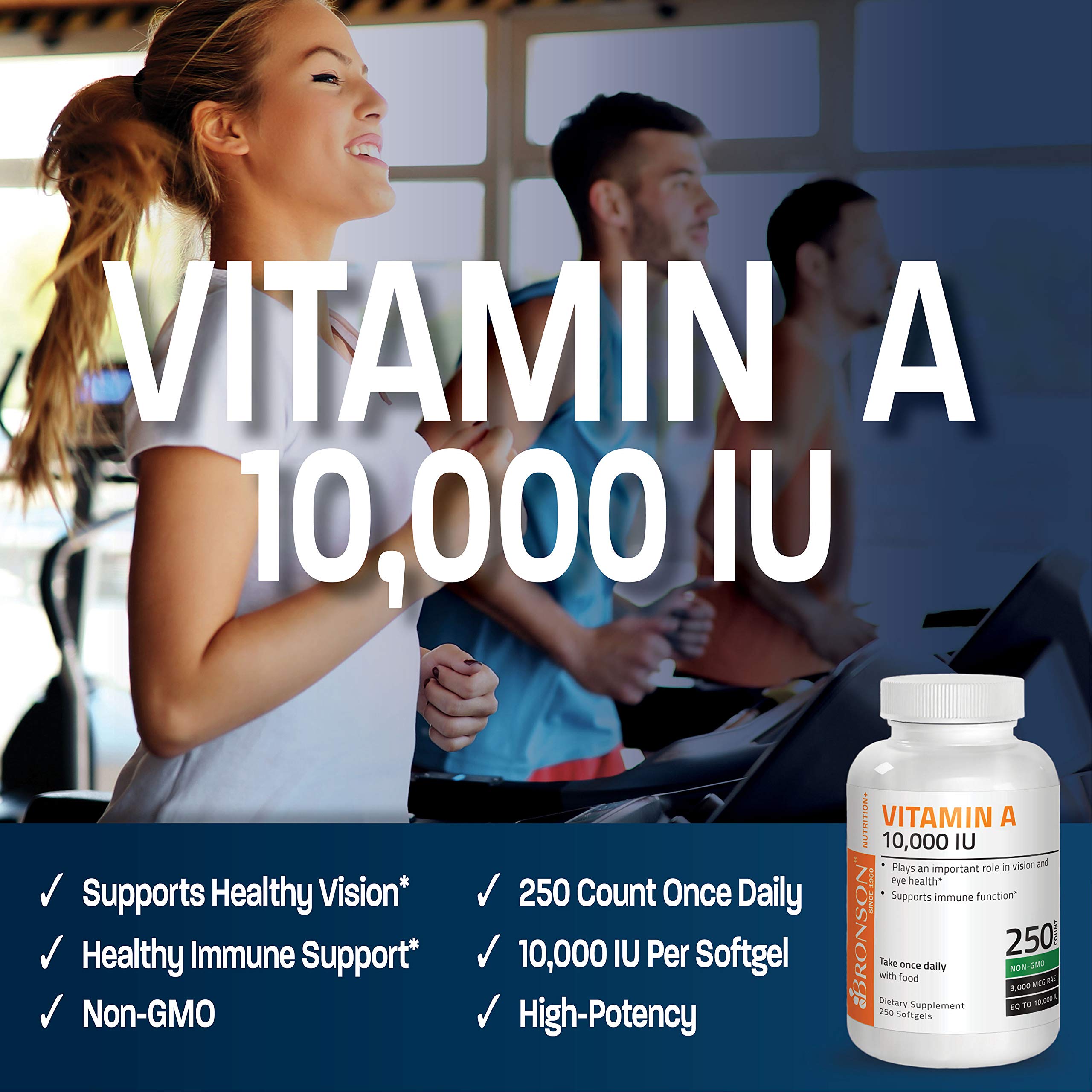 Bronson Vitamin A 10,000 IU Premium Non-GMO Formula Supports Healthy Vision BronsonUS supplements