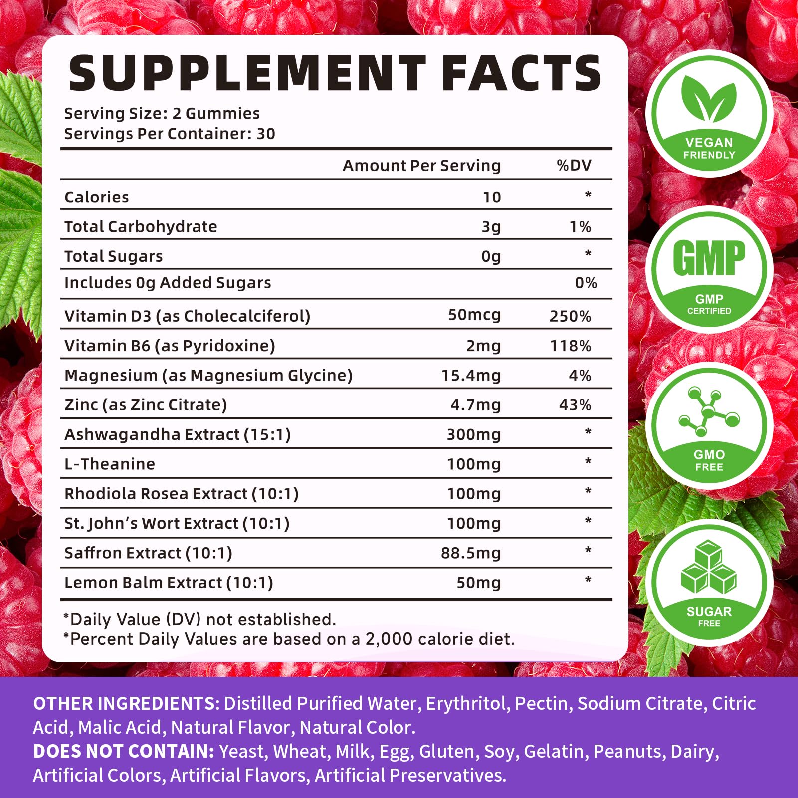 YXSW Saffron Gummies, Saffron Supplements for Kids & Adults with Ashwagandha, L-Theanine, Lemon Balm, Vitamin D3, B6, Magnesium & Zinc - Support Focus, Relaxation, Raspberry Flavor, 120 Count YXSWAu supplements