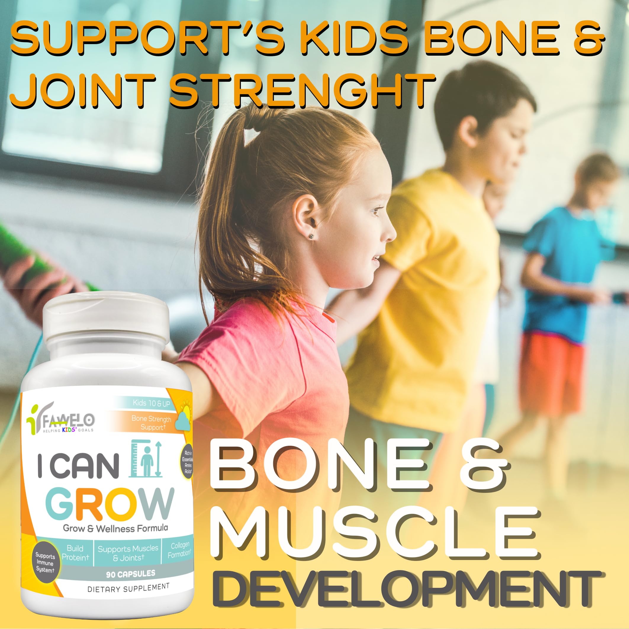 Fawelo I Can Grow (2 Pack) - for Kids 10+ and Teens | Enhances Natural Development | Strength Bone, Muscle & Joints | Immunity & Overall Health | Transparent Ingredients | Made in the USA FaweloAu supplements