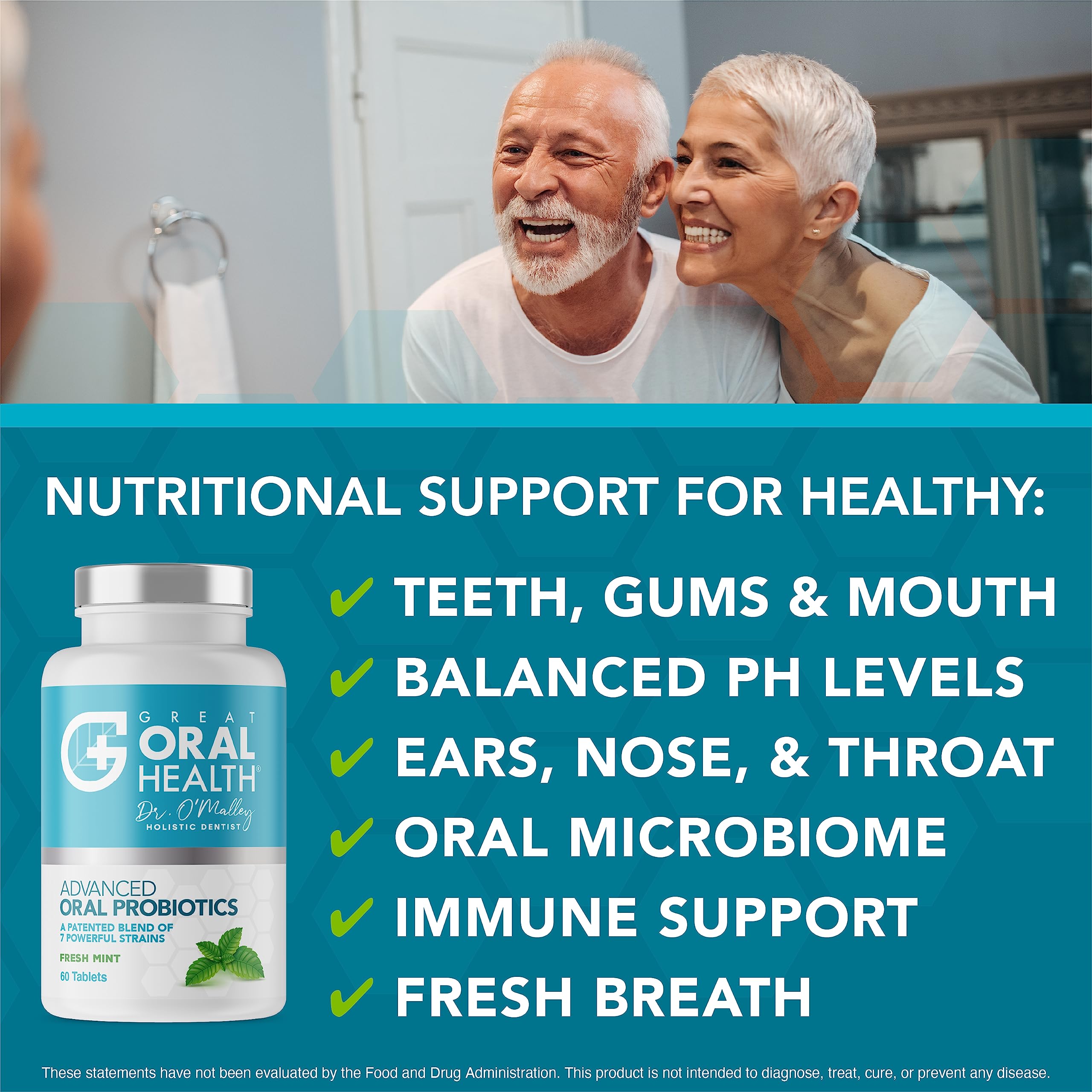 Oral Probiotics for Mouth Bad Breath Treatment for Adults: Dentist Formulated Advanced Great Oral HealthUS supplements