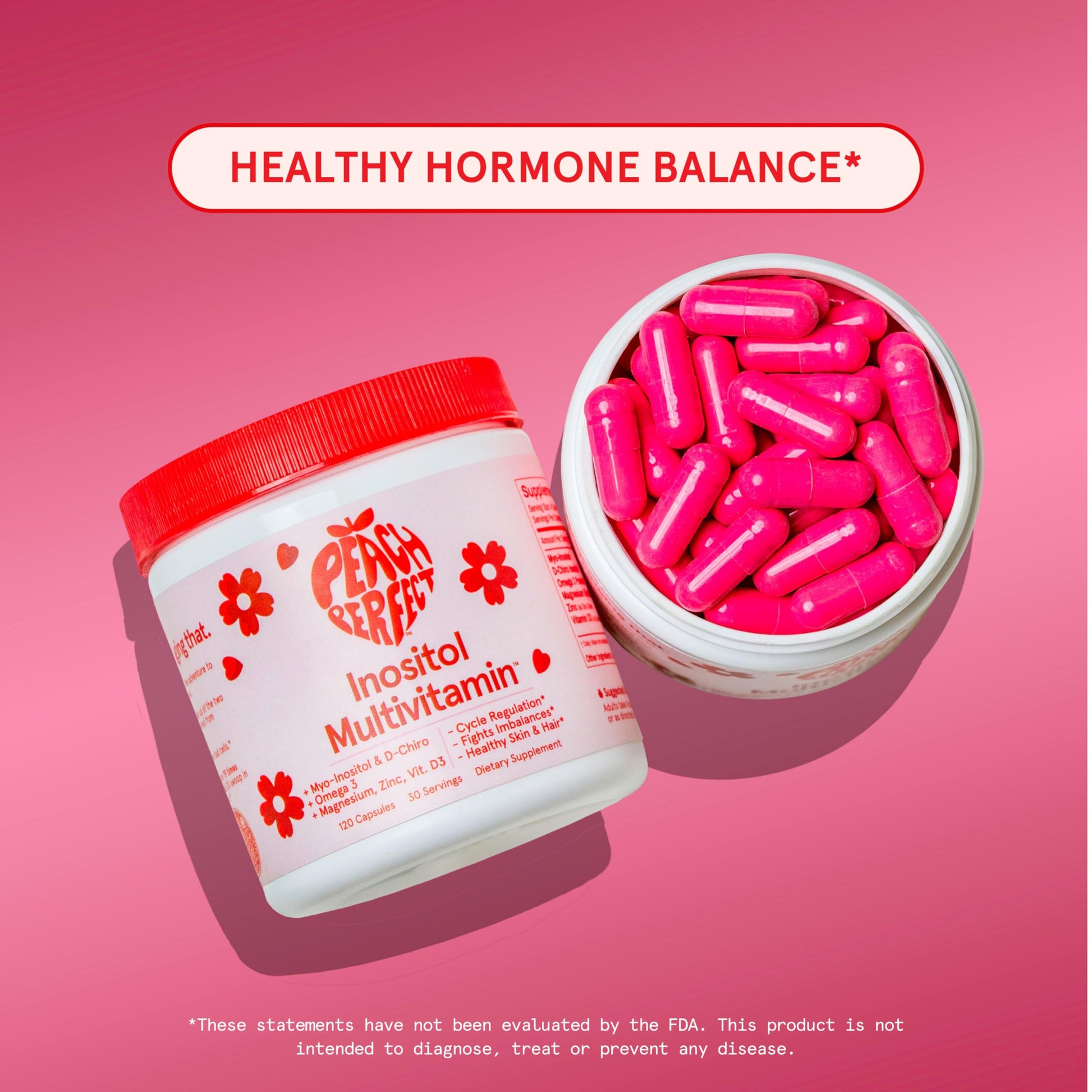 Peach Perfect Inositol Multivitamin – Myo-Inositol & D-Chiro 40:1 Blend, Omega-3, Vitamin D3, Magnesium, Zinc – Supports Women’s Health, Mood, Energy, Supplement – 30 SVG Peach PerfectAu supplements