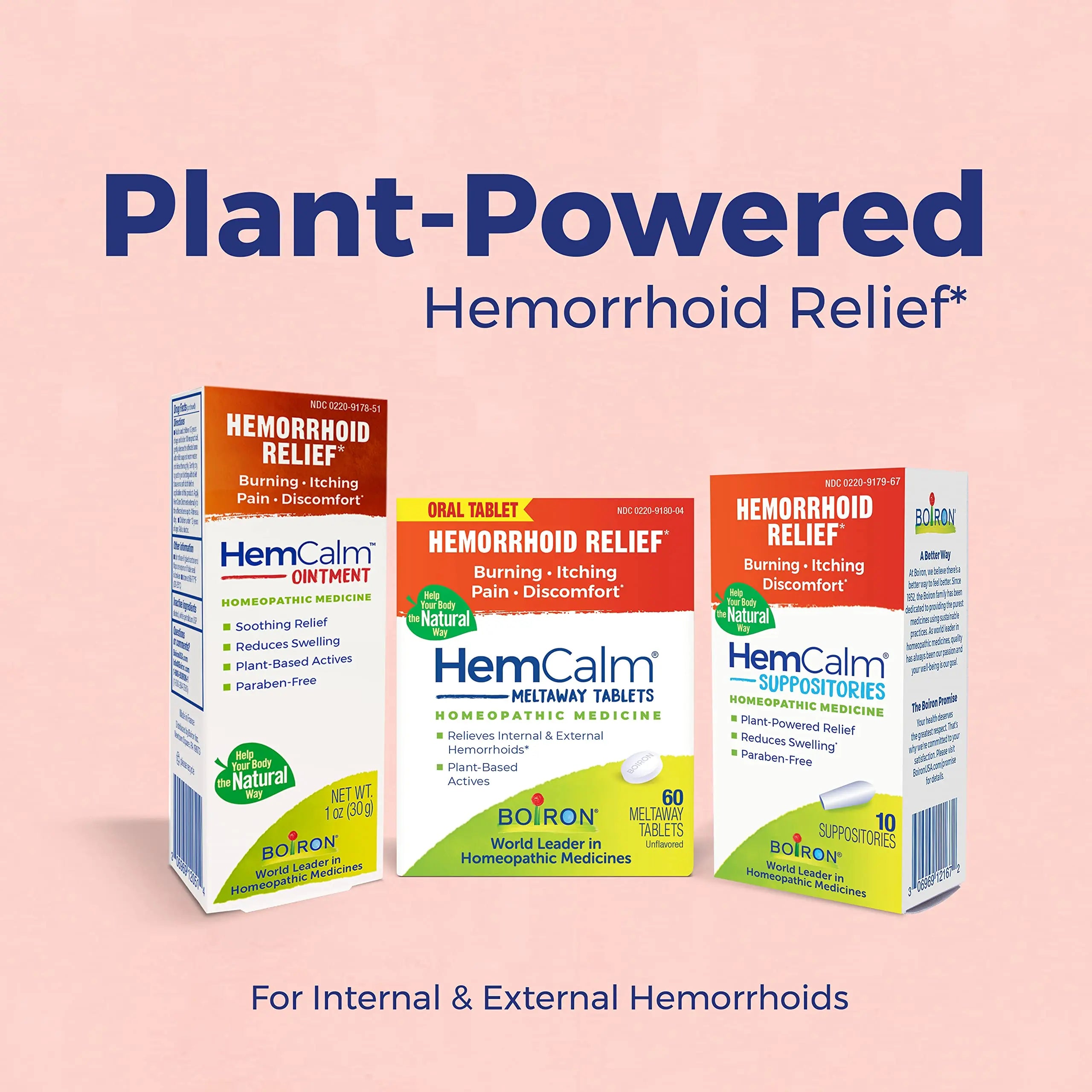 Boiron HemCalm Suppositories for Hemorrhoid Relief of Pain, Itching, Swelling or Discomfort - 10 Count (Pack of 2) BoironAu supplements