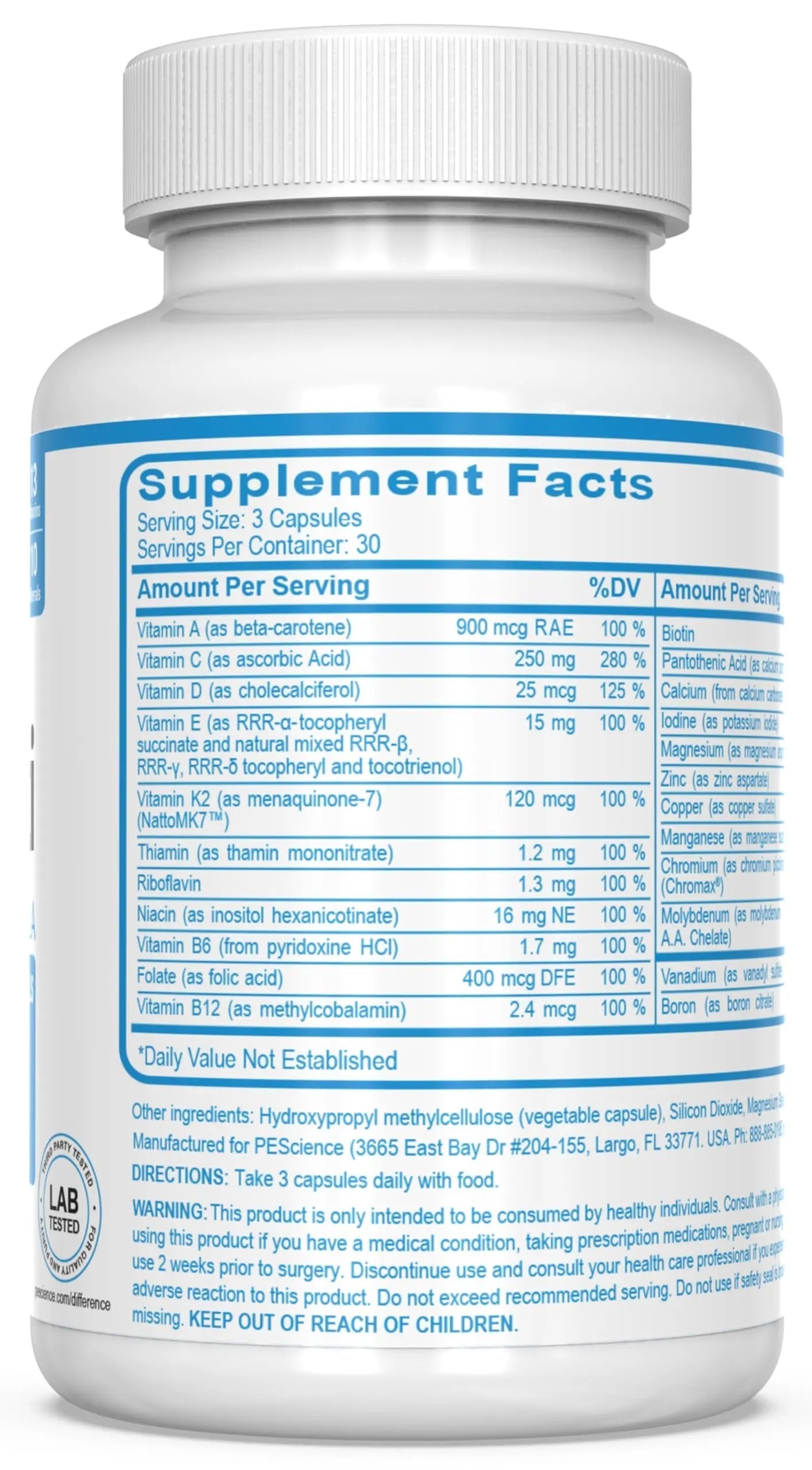 PEScience TruMulti Multivitamin for Men, Daily Formula with Premium Vitamin C, D, Zinc, Chromium Picolinate Supplement for Immune Support PEScienceAu supplements