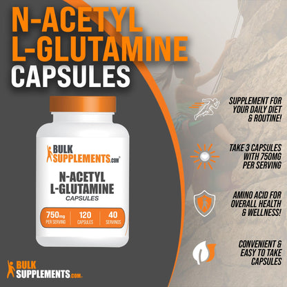 BULKSUPPLEMENTS.COM N-Acetyl L-Glutamine Capsules - Glutamine Supplement BULKSUPPLEMENTS.COMUS supplements